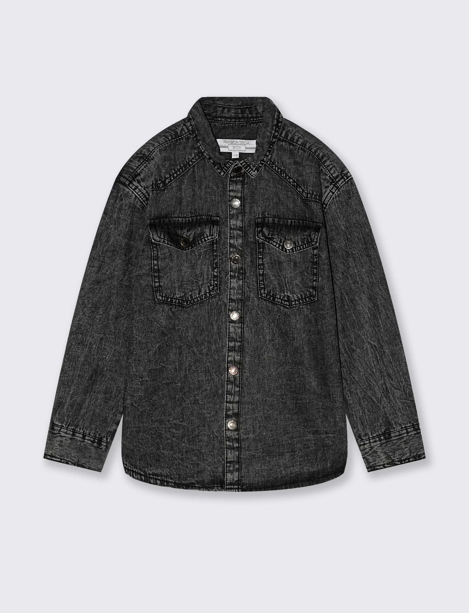 Camicia in denim. - Grigio - Image 3