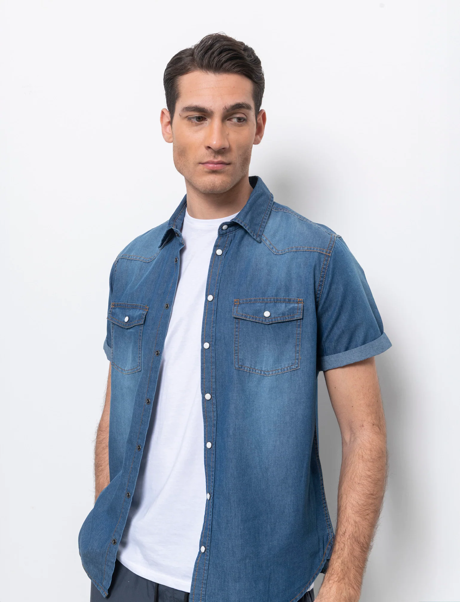 Camicia in denim leggero da uomo - Denim - Image 3