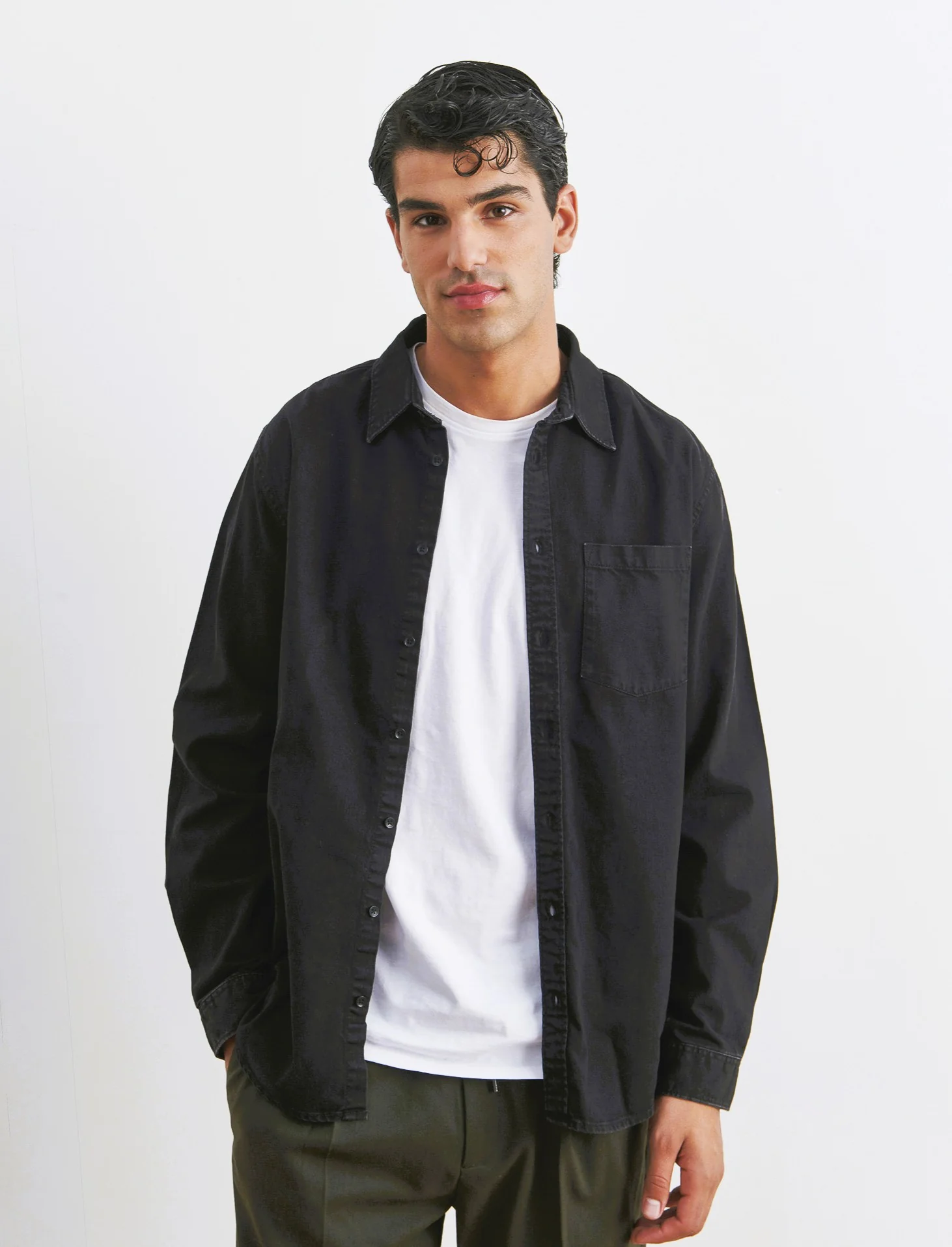CAMICIA IN DENIM - Nero - Image 3