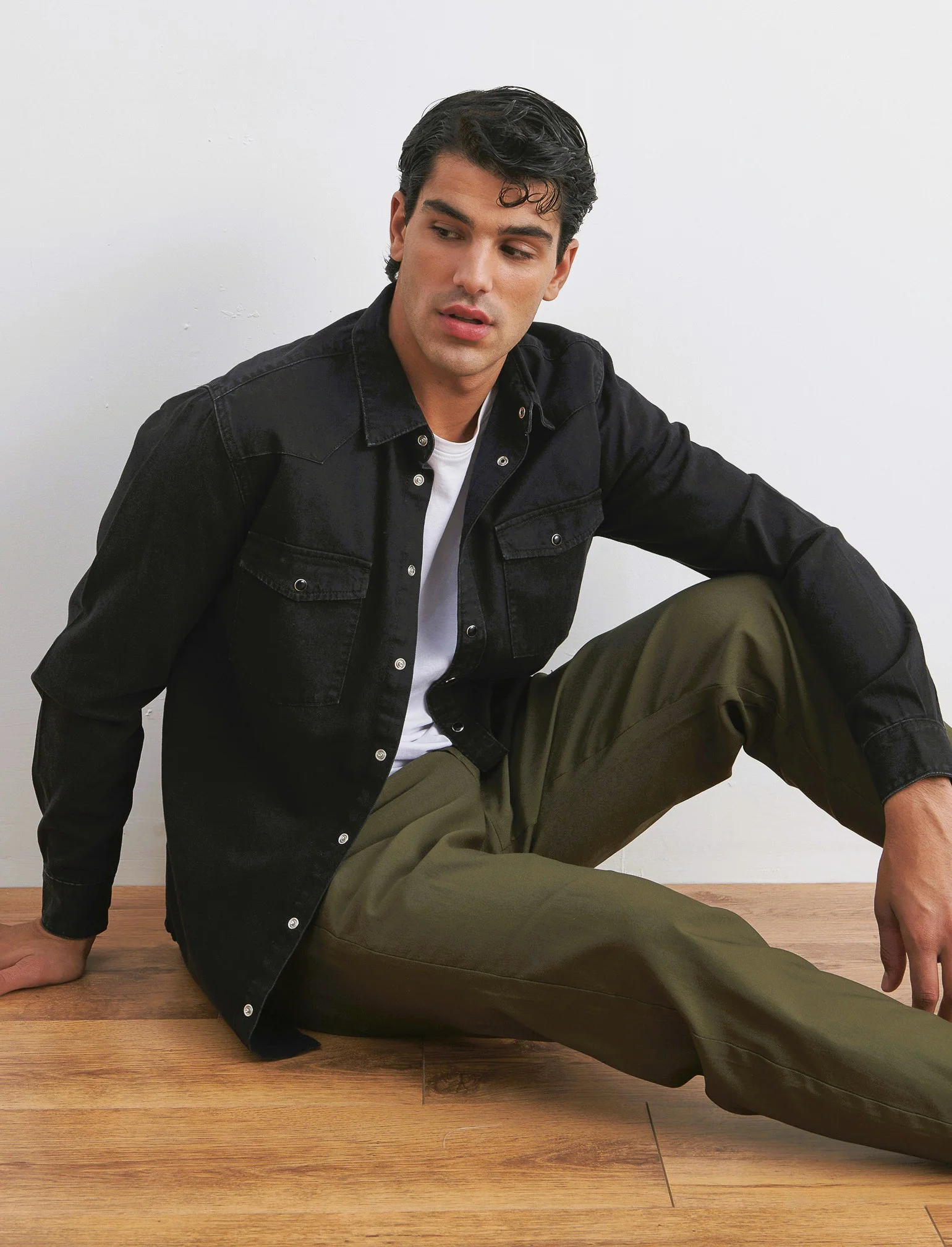 CAMICIA IN DENIM - Nero - Image 3