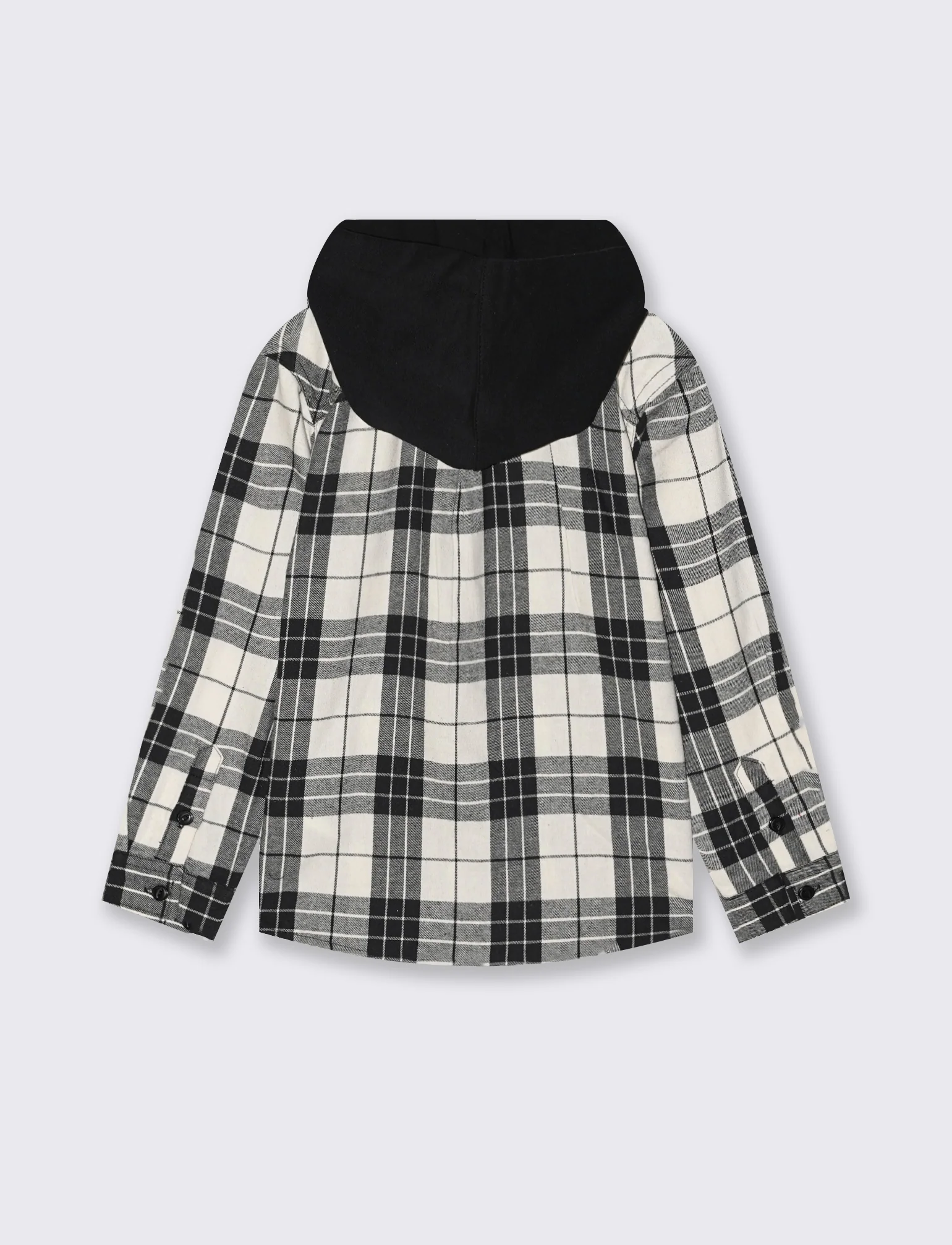 Camicia in flanella con cappuccio - Bianco - Image 2