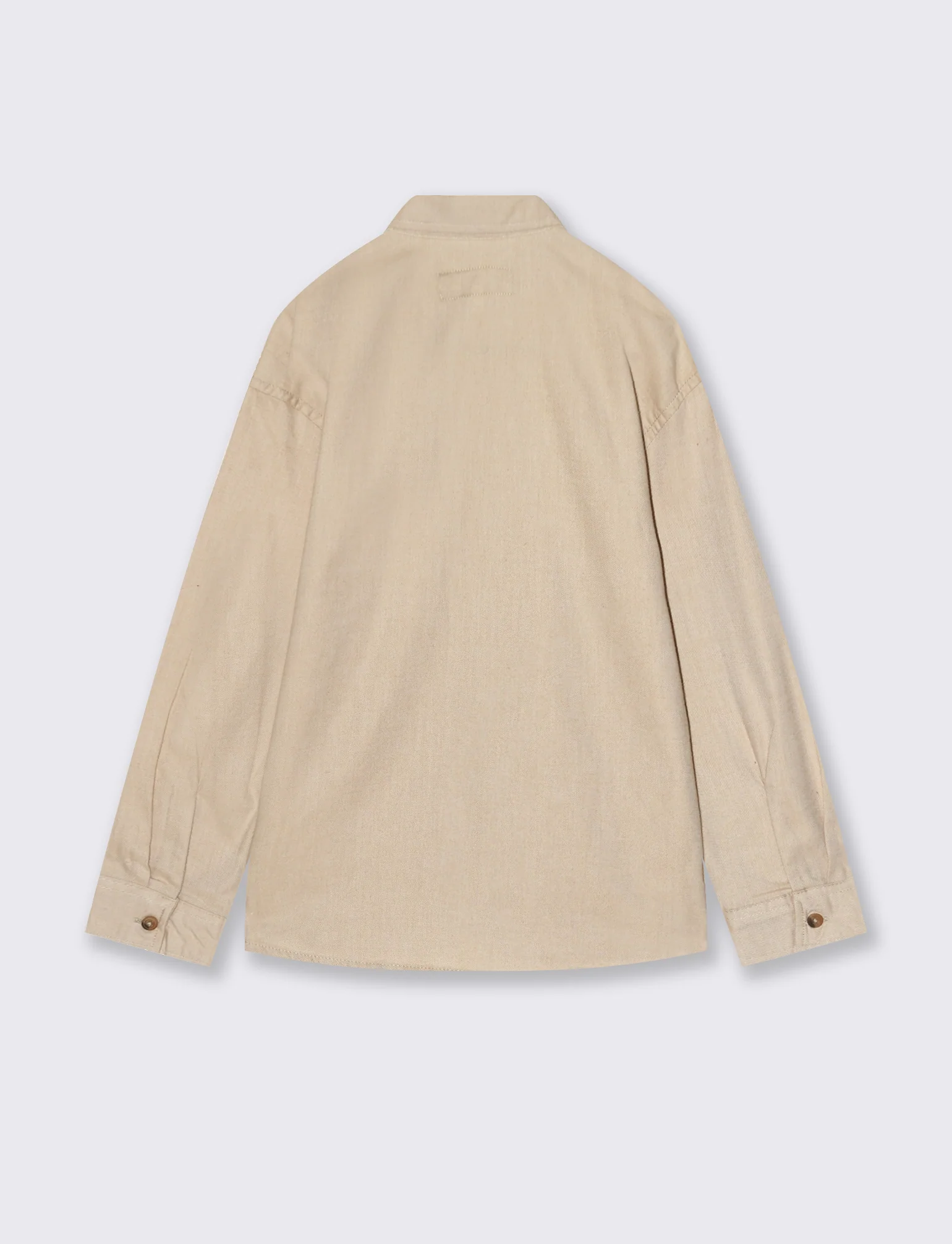 Camicia in flanella con tasche - Beige - Image 4