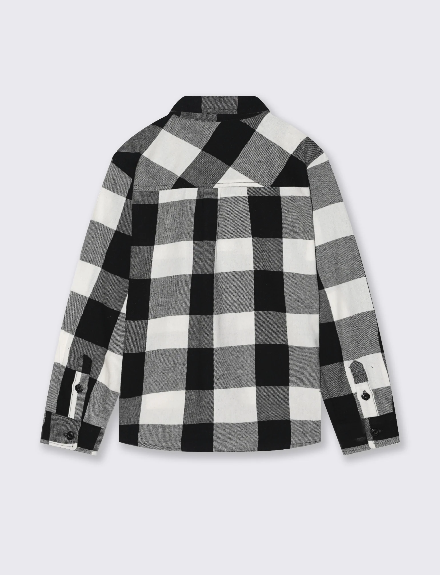 Camicia in flanella fantasia. - Nero - Image 2