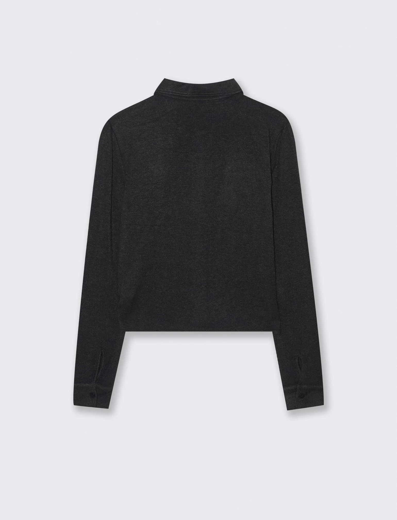 CAMICIA IN MAGLINA - Nero - Image 2