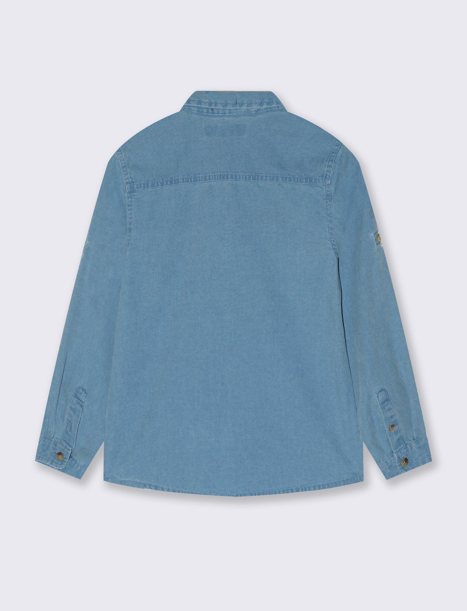 Camicia in oxford 100% cotone con ricamo - Azzurro - Image 2