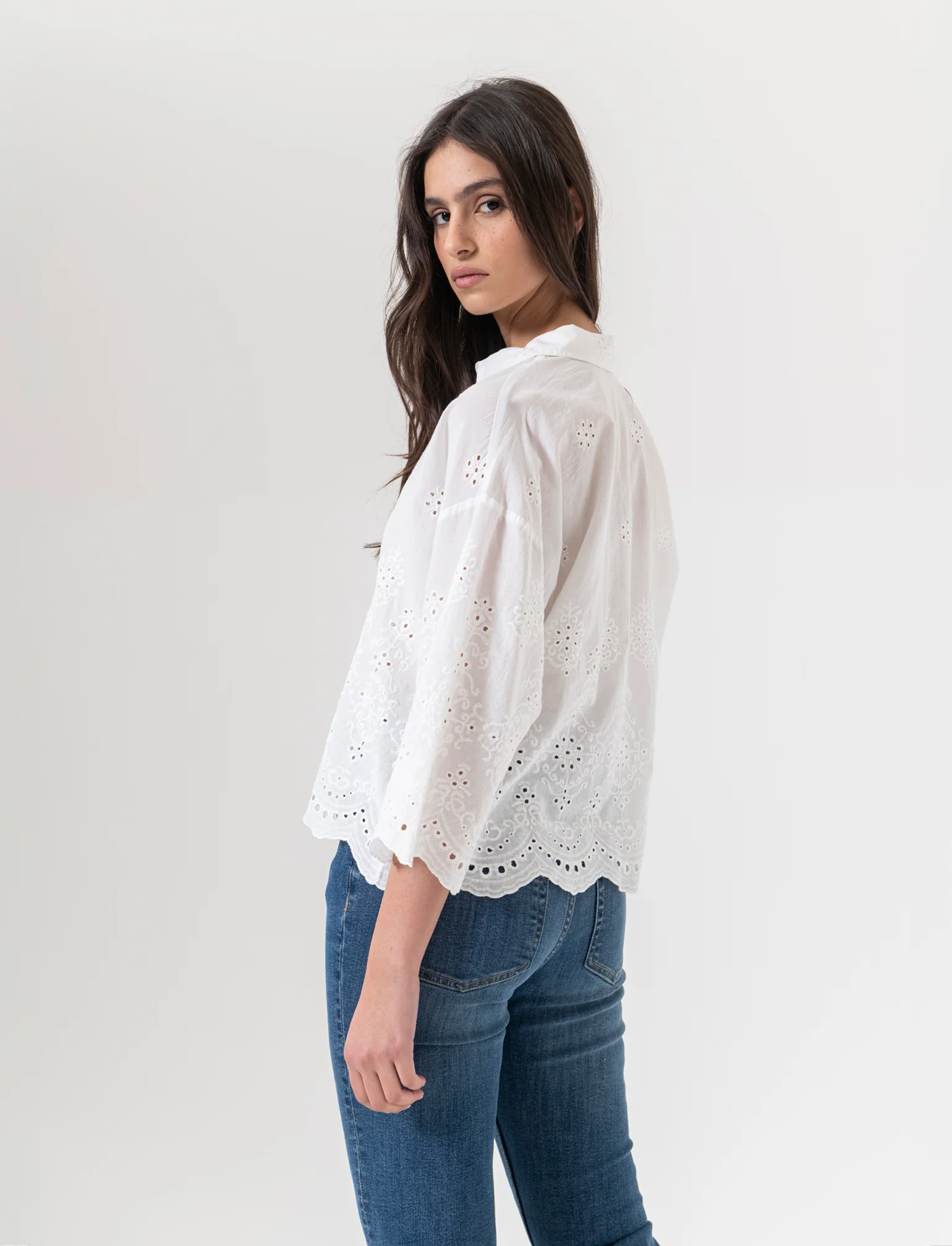 Camicia in pizzo da donna - Bianco - Image 4