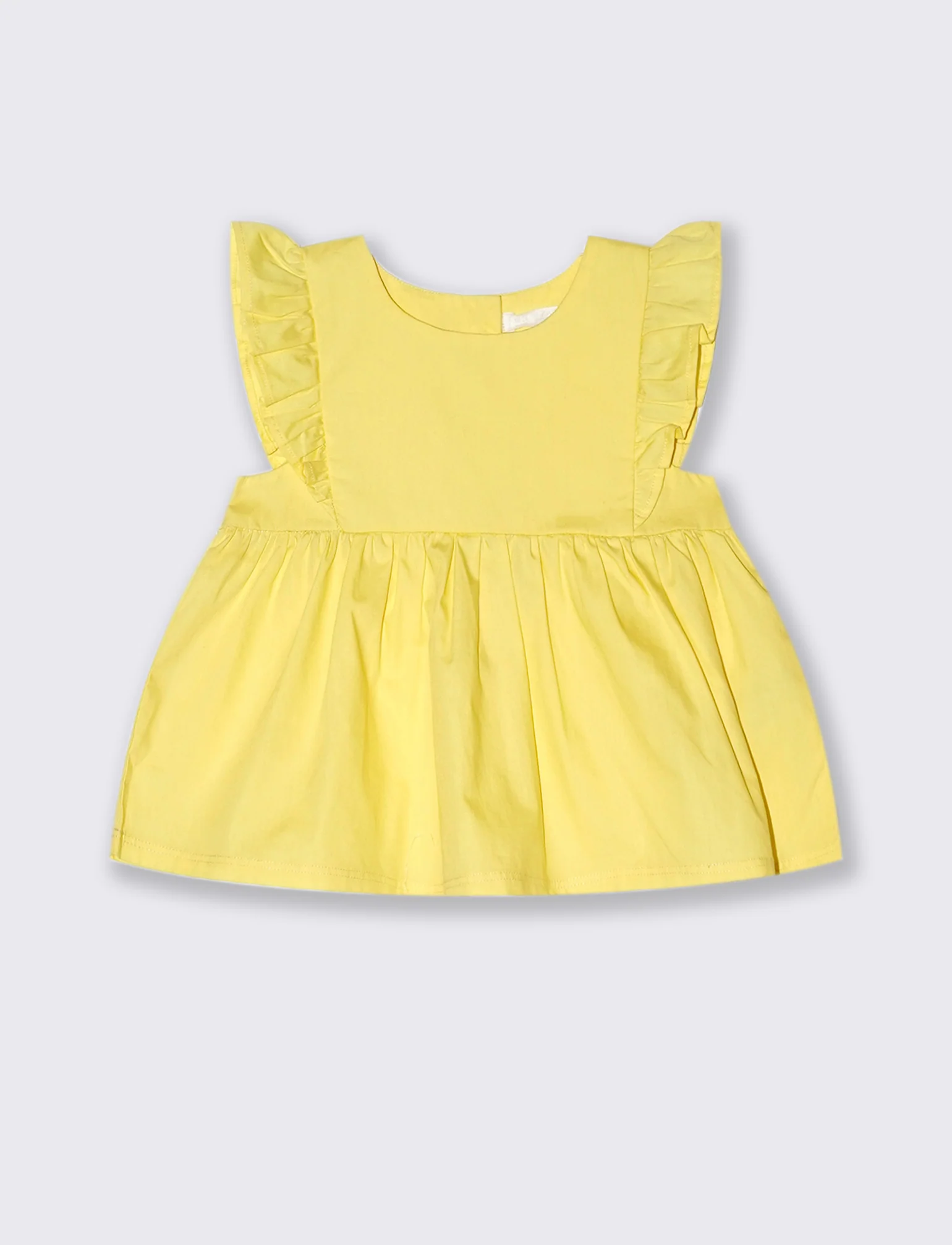 Camicia in popeline da neonata - Giallo - Image 3
