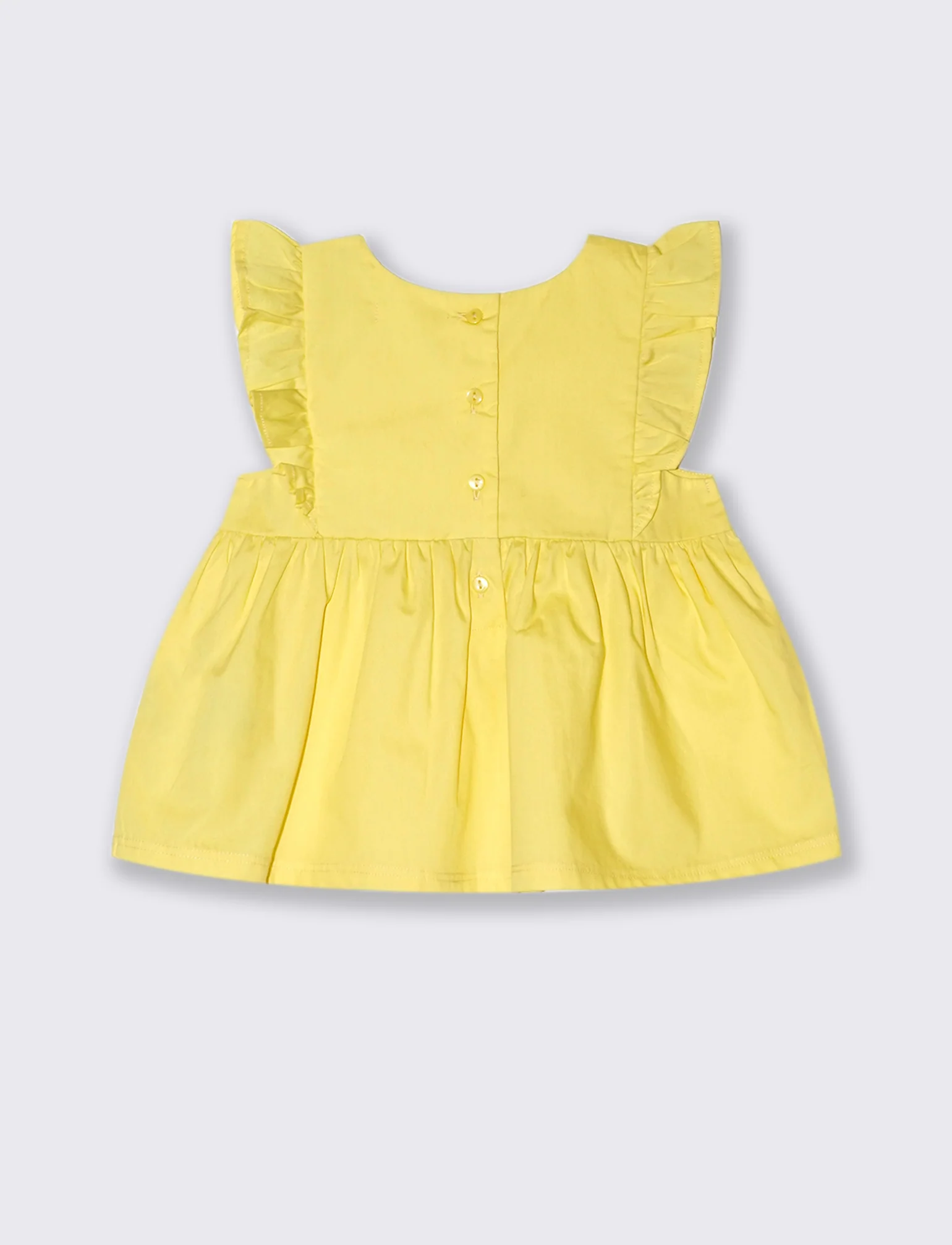 Camicia in popeline da neonata - Giallo - Image 4