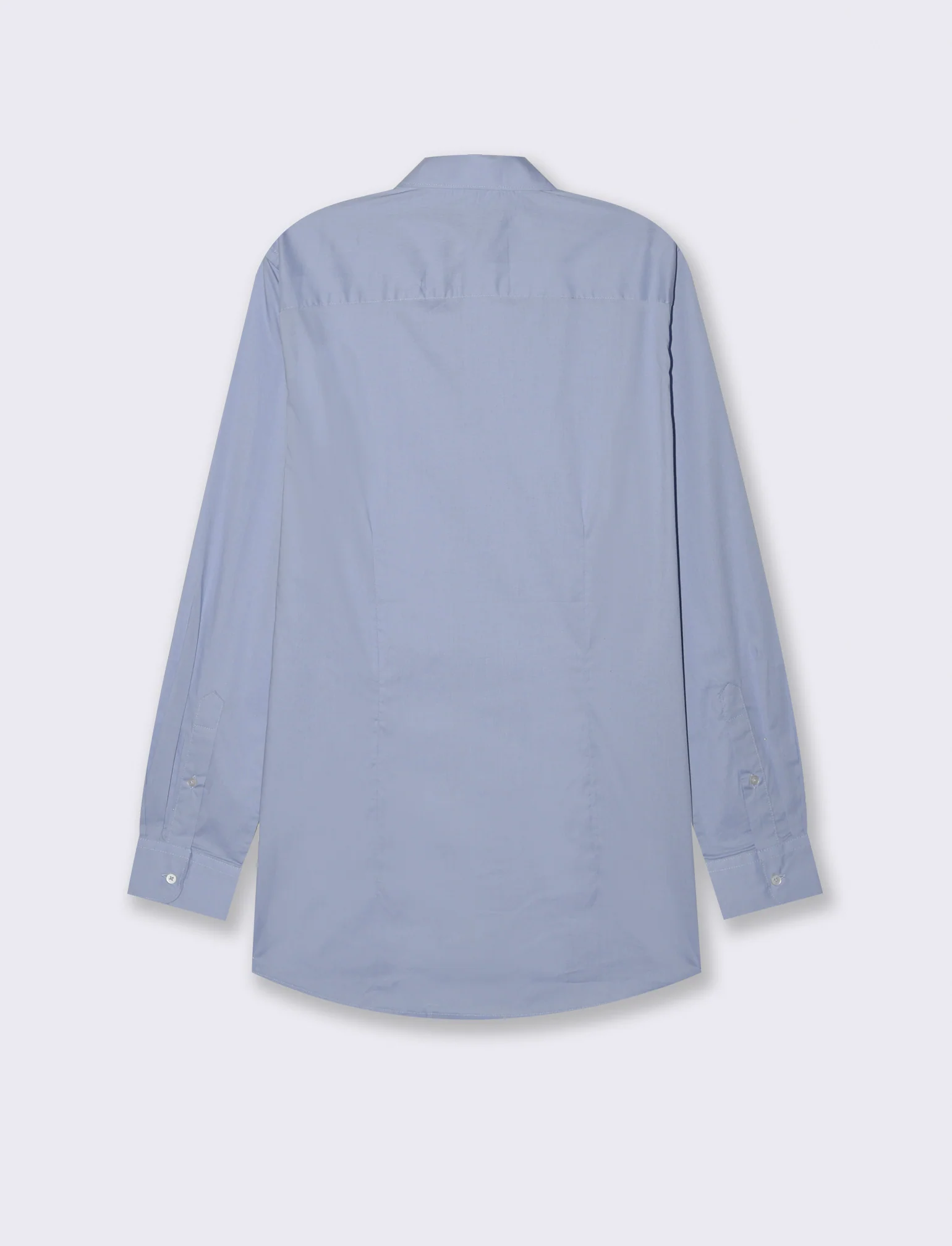 CAMICIA IN POPELINE ELASTICIZZATA SLIM FIT - Celeste - Image 2