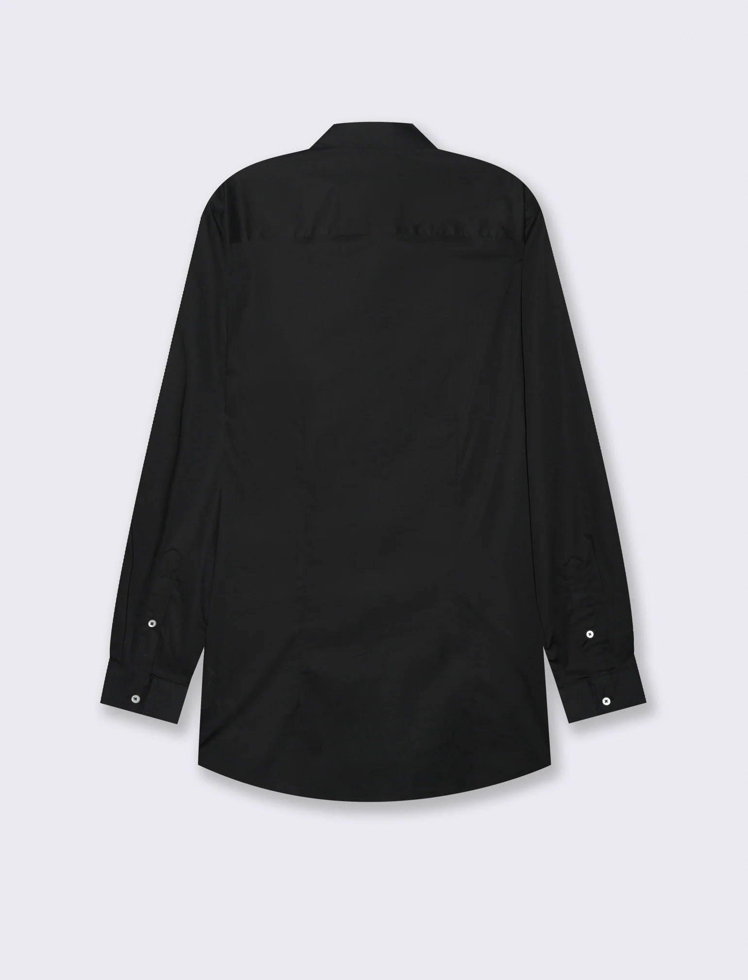 CAMICIA IN POPELINE ELASTICIZZATA SLIM FIT - Nero - Image 3