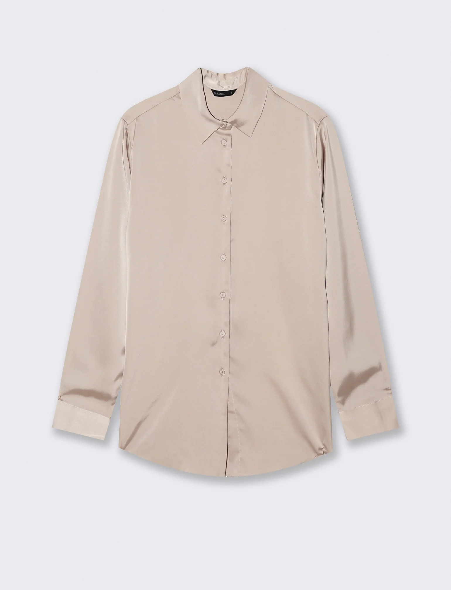 CAMICIA IN SATIN - Beige - Image 2