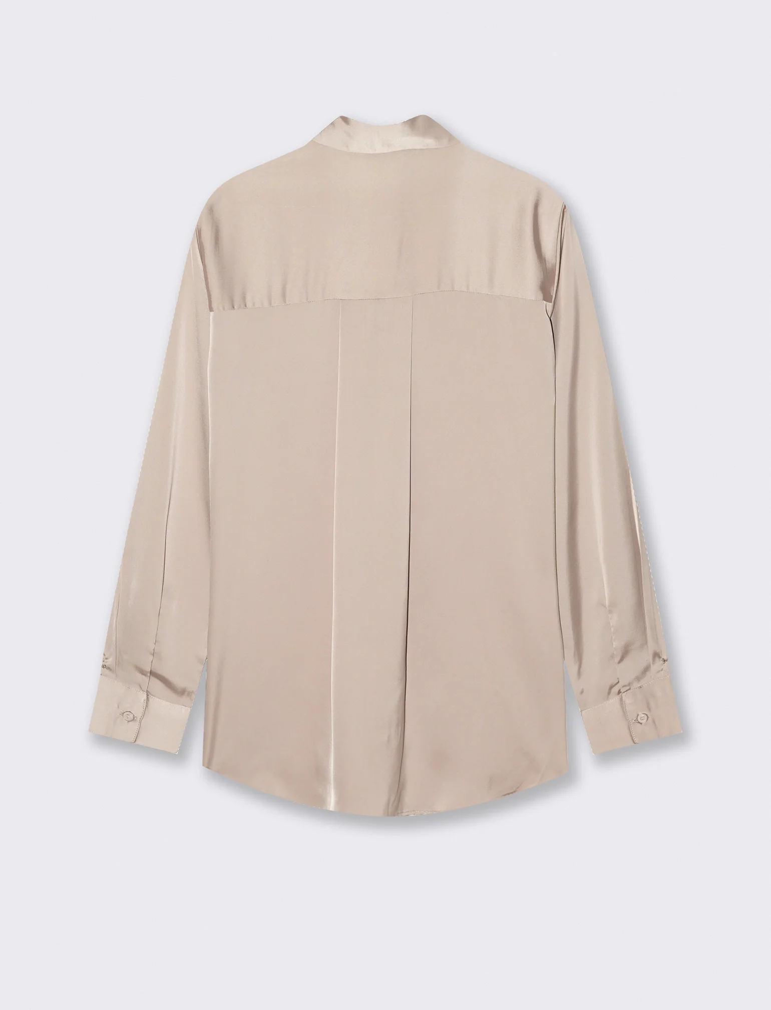 CAMICIA IN SATIN - Beige - Image 3
