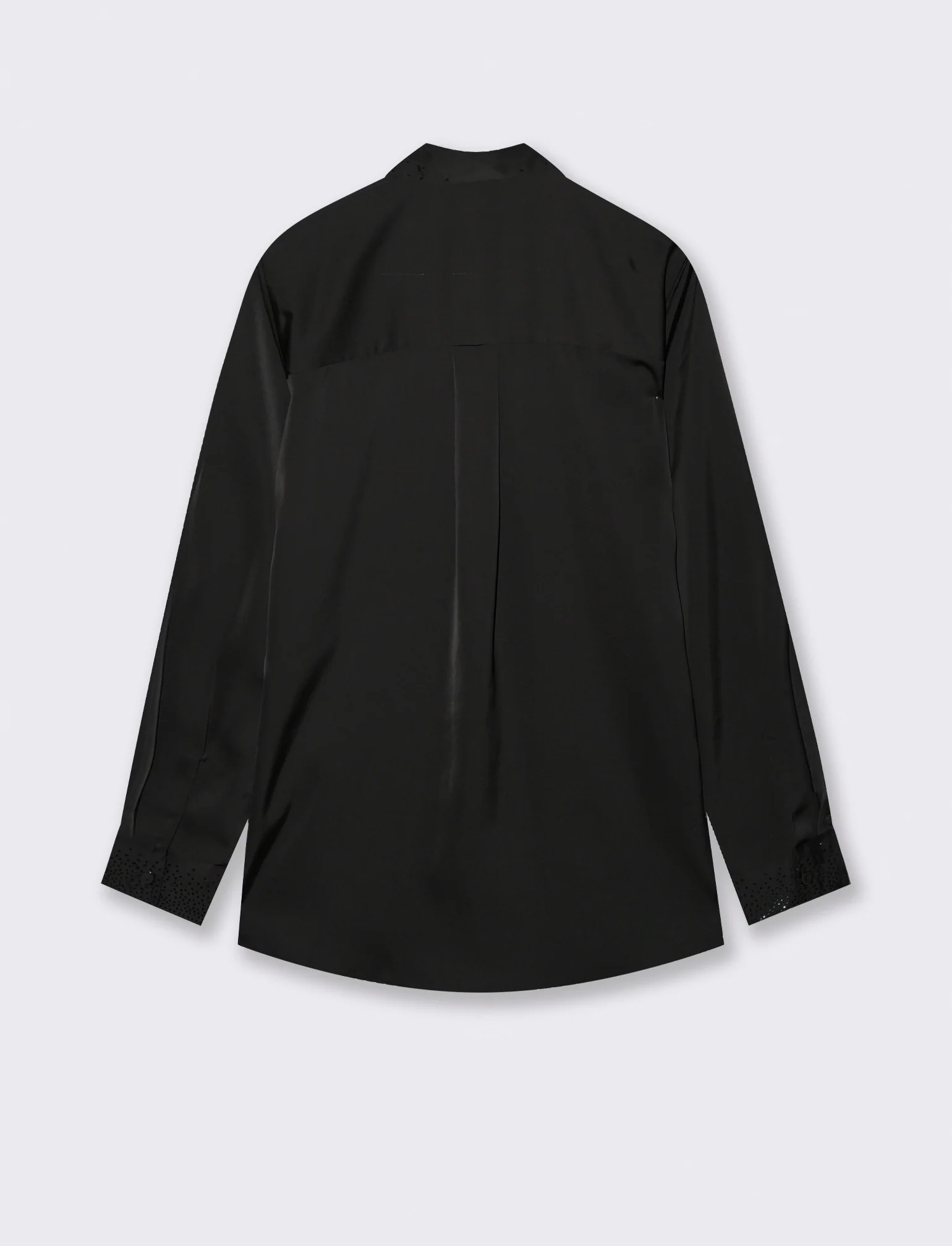 CAMICIA IN SATIN CON STRASS - Nero - Image 2