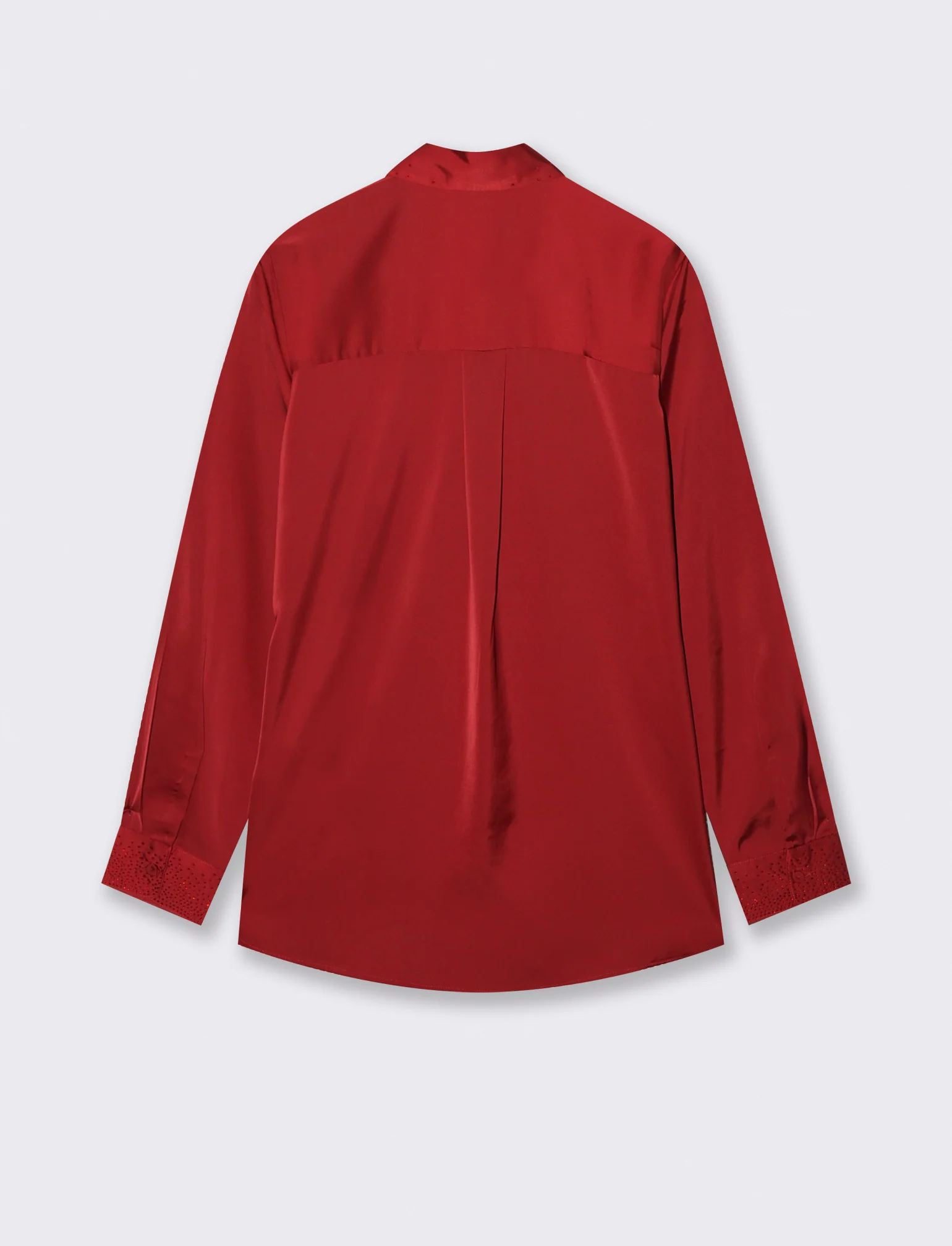 CAMICIA IN SATIN CON STRASS - Rosso - Image 2