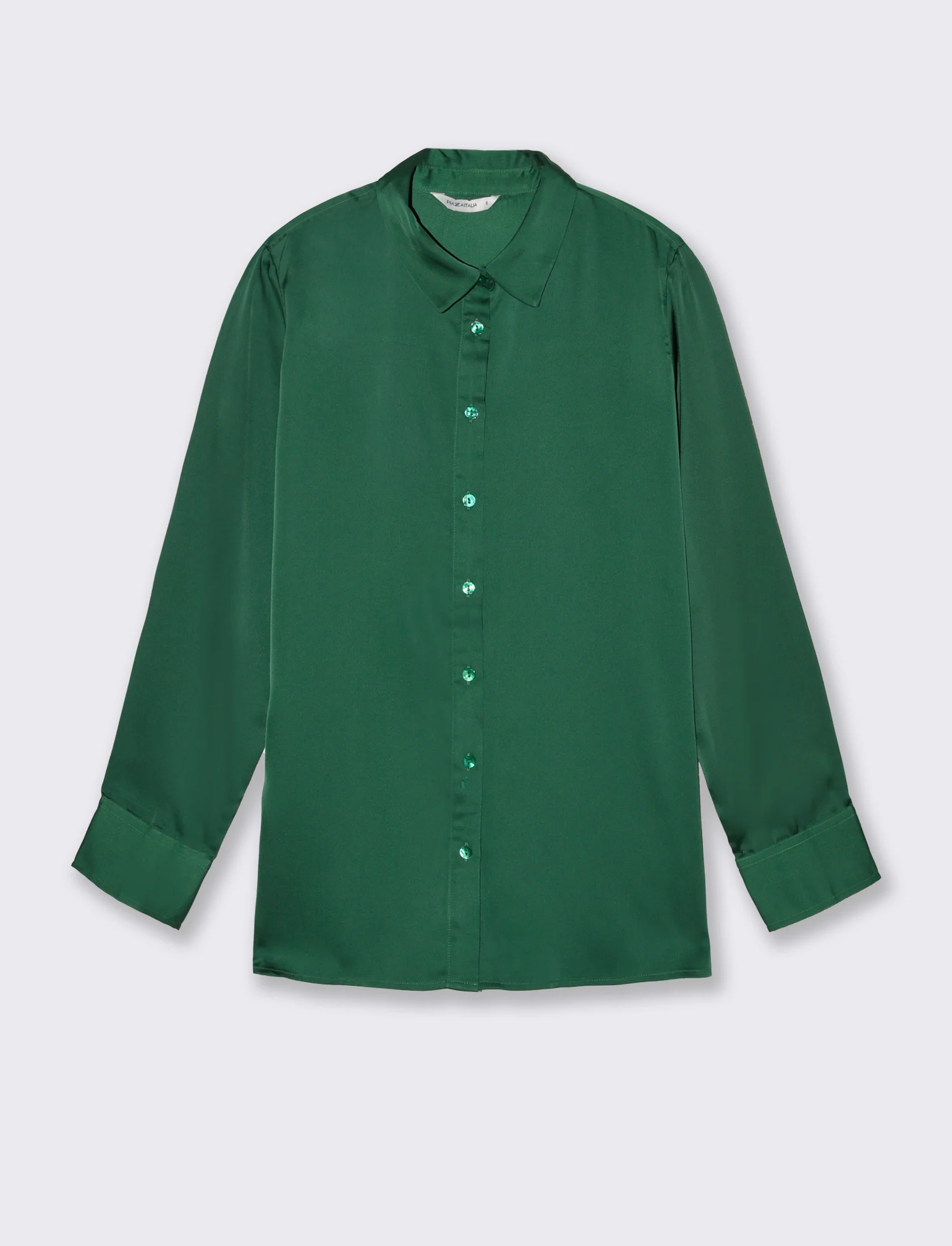 Camicia in satin da donna - Verde - Image 4
