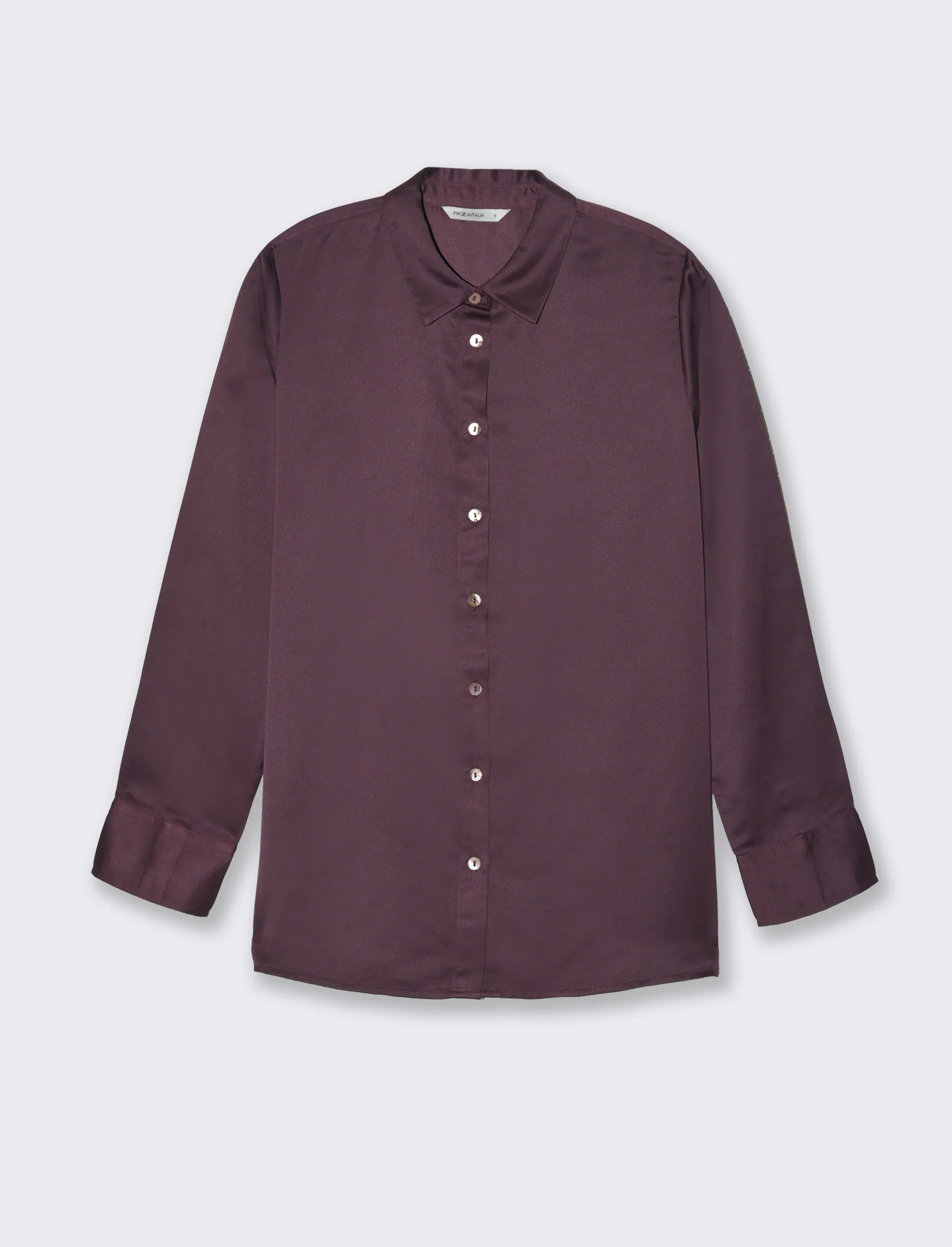 Camicia in satin da donna - Viola - Image 4