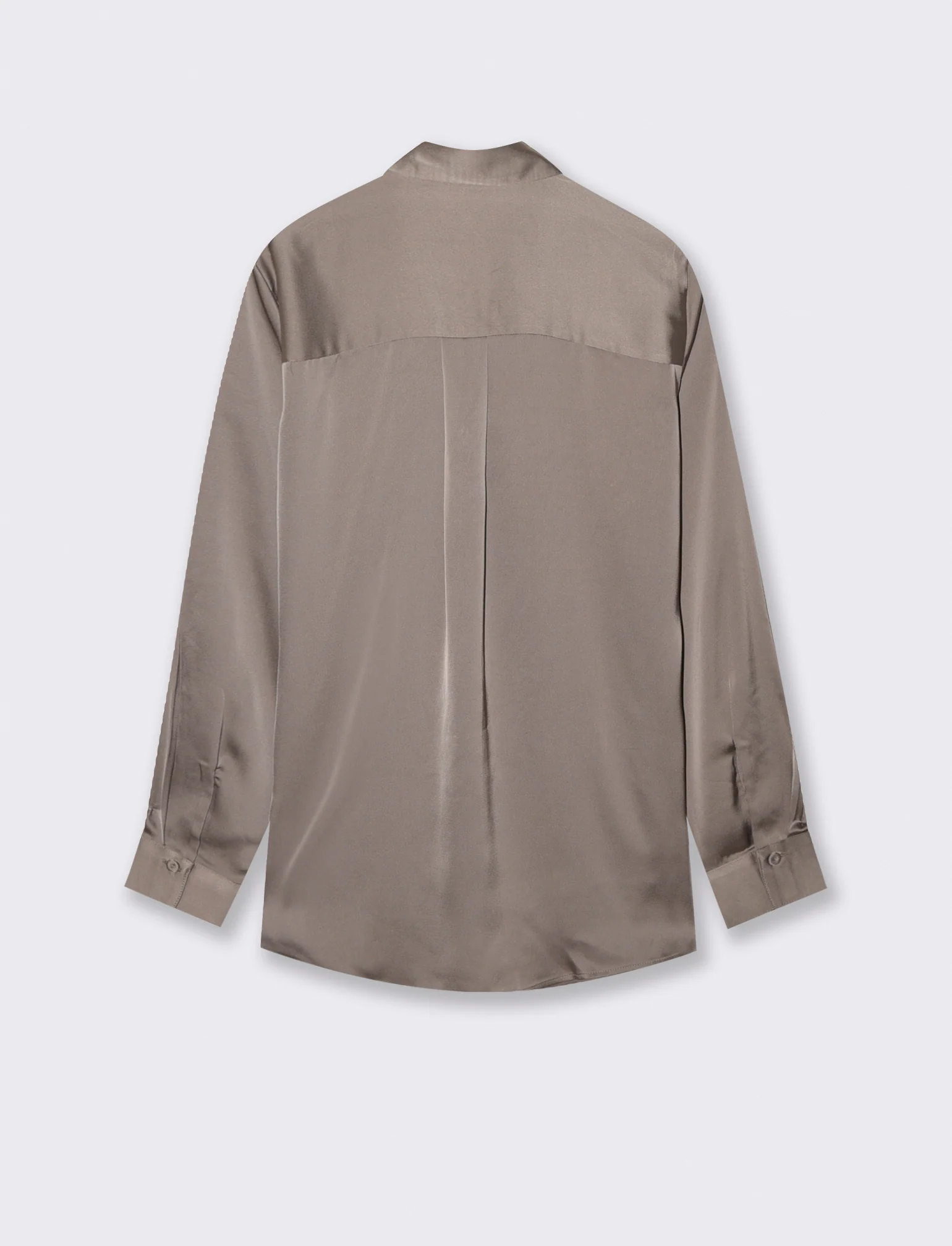 CAMICIA IN SATIN - Grigio tortora - Image 2