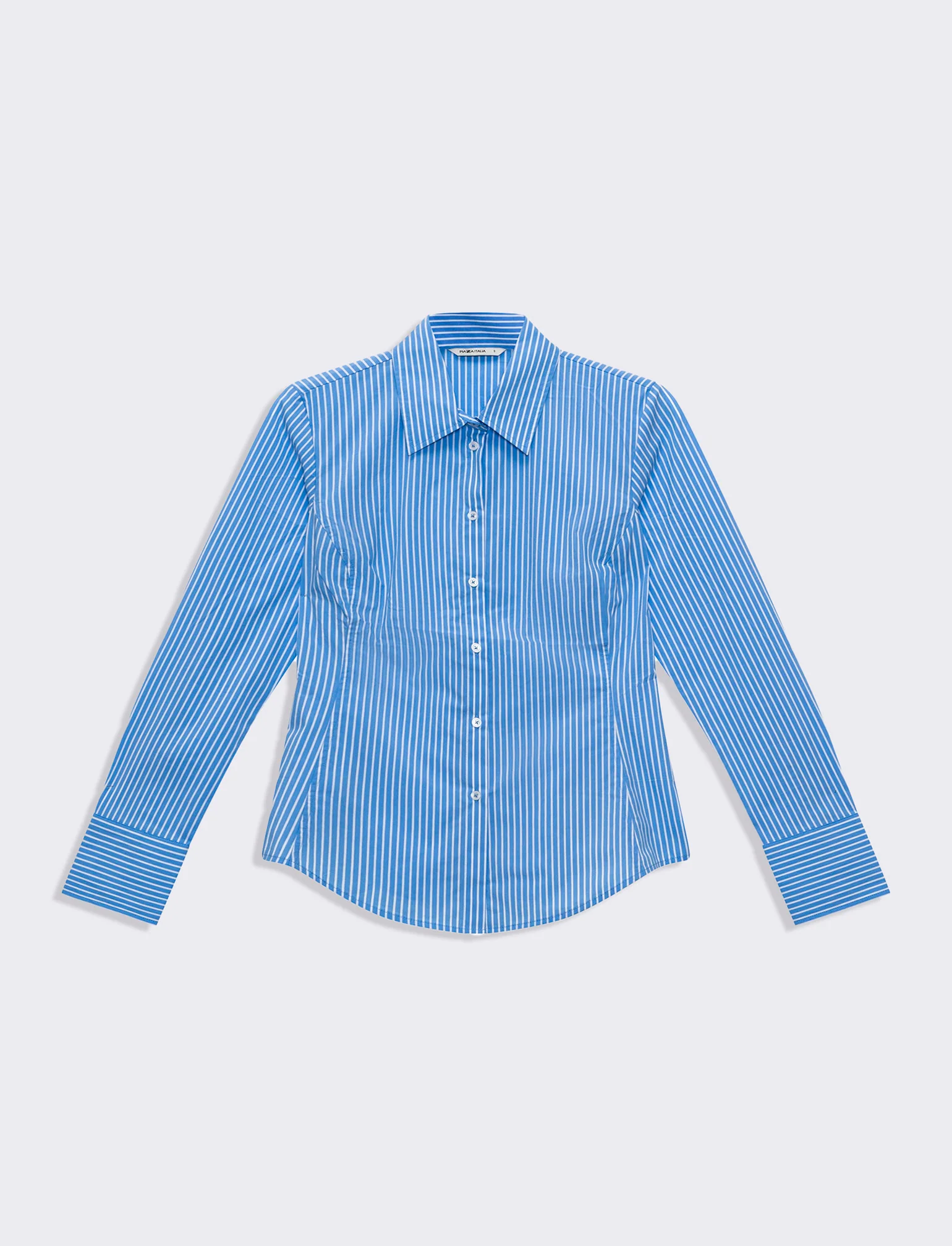 Camicia in tela elastica da donna - Celeste - Image 4