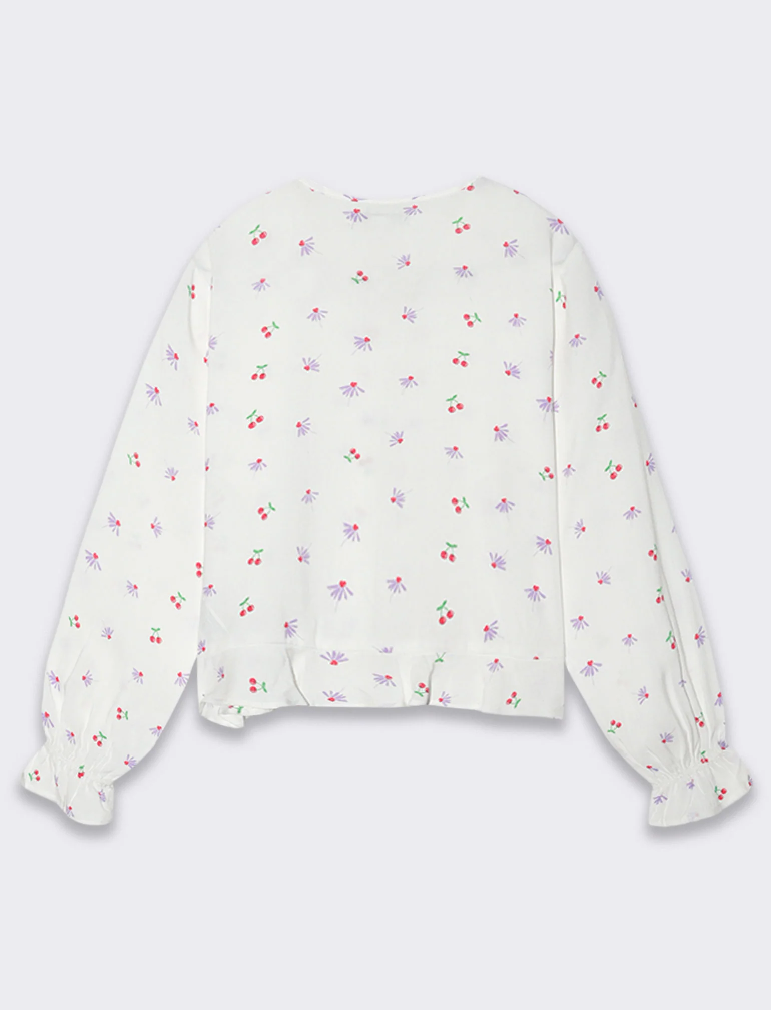 Camicia in viscosa stampata da bambina - Bianco latte - Image 4