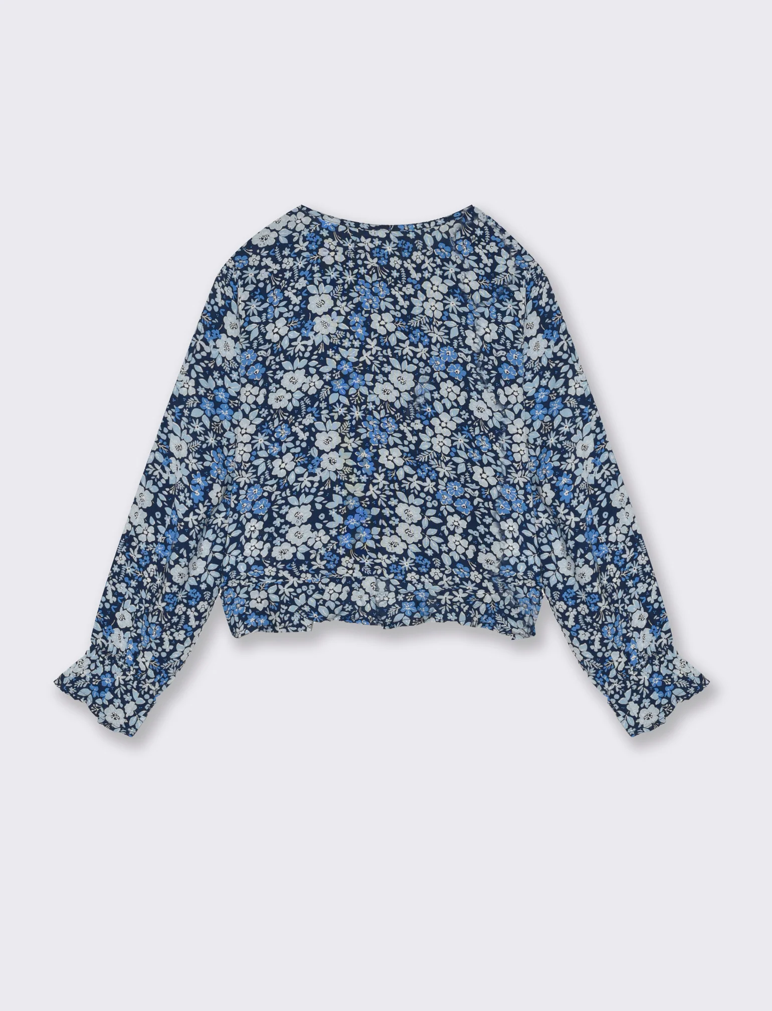 Camicia in viscosa stampata da bambina - Blu - Image 2