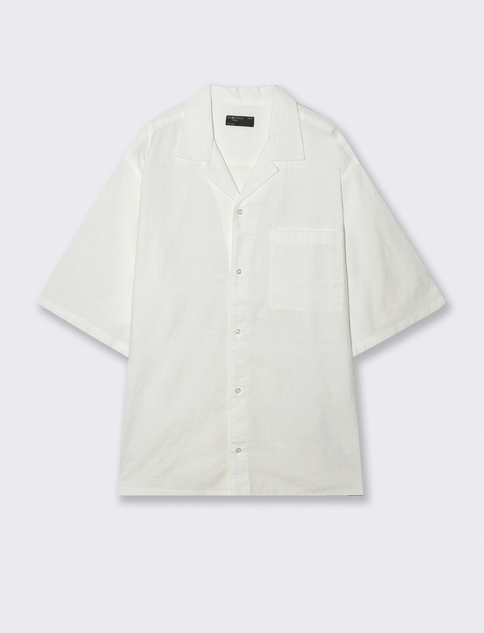 Camicia Jacquard Effetto Quadri Soft Fit - Bianco