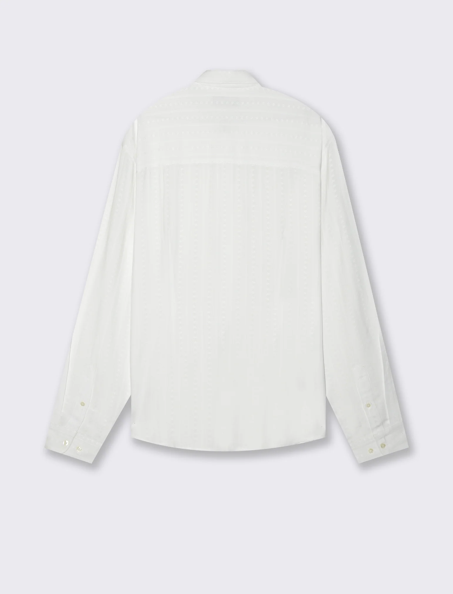 Camicia jacquard effetto riga da uomo - Bianco - Image 2