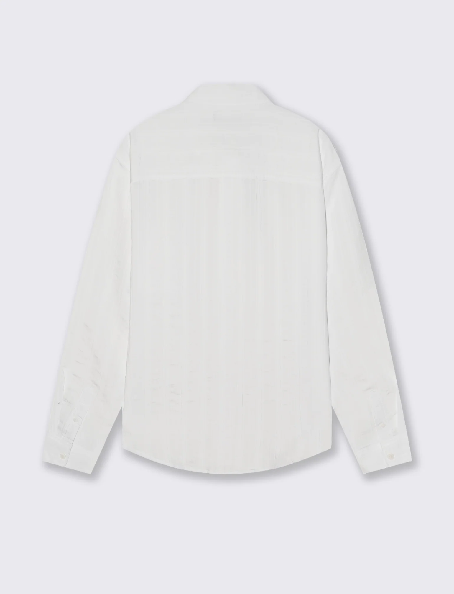 Camicia Jacquard Effetto Riga Soft Fit - Bianco - Image 2