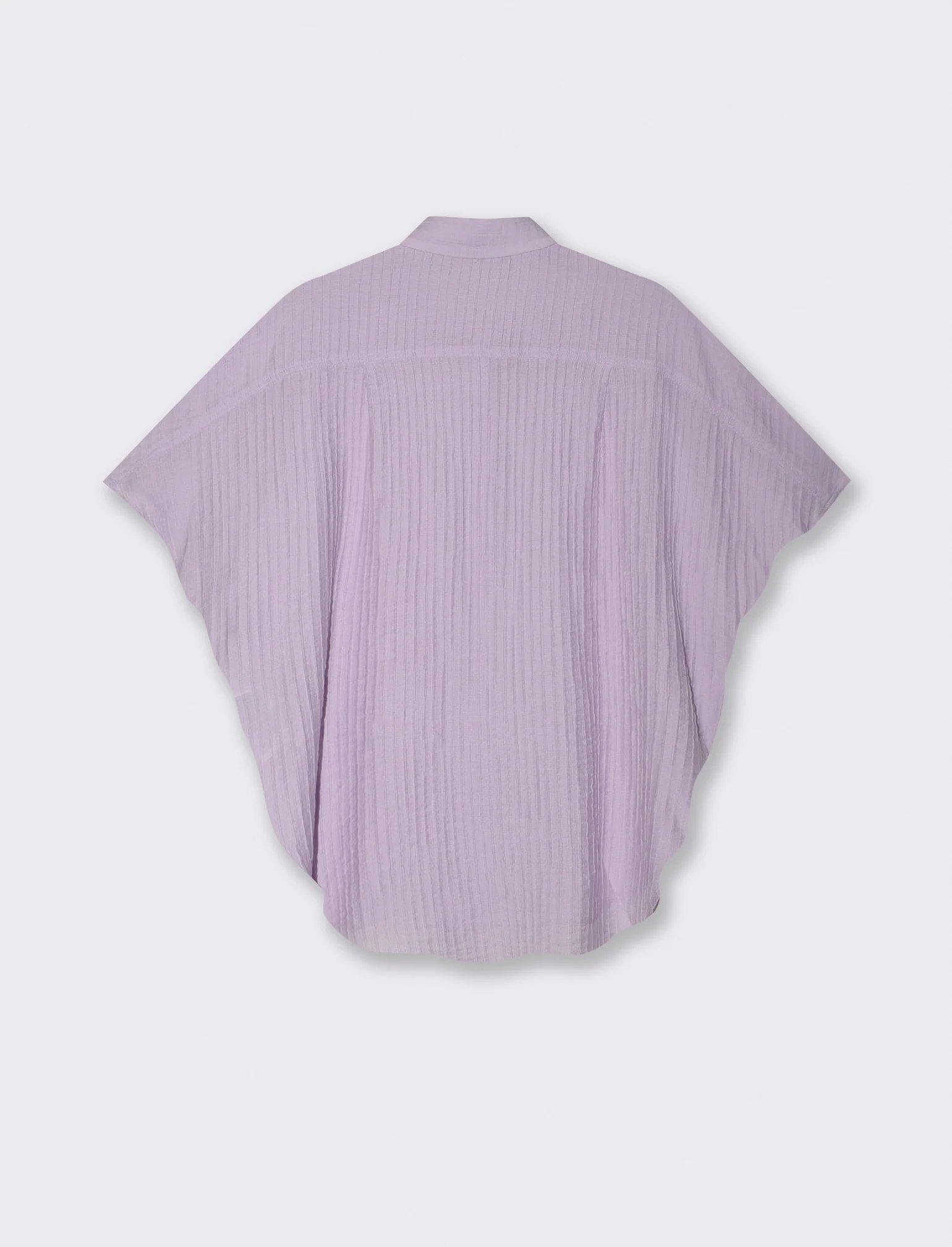 Camicia Kimono Smanicata con Pieghine - Viola lavanda - Image 2