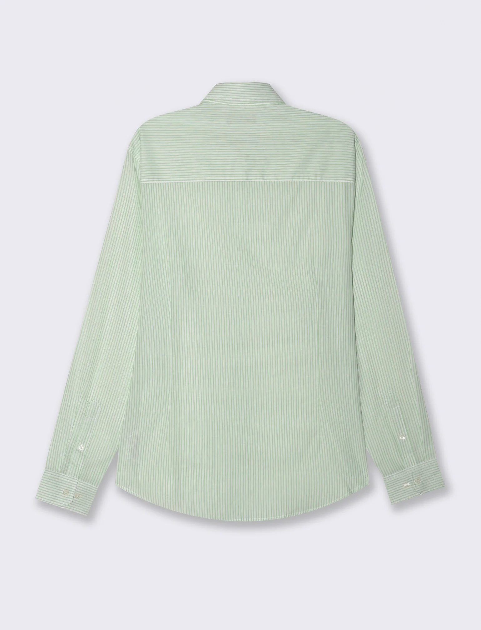 Camicia leggera a righe da uomo - Verde - Image 2
