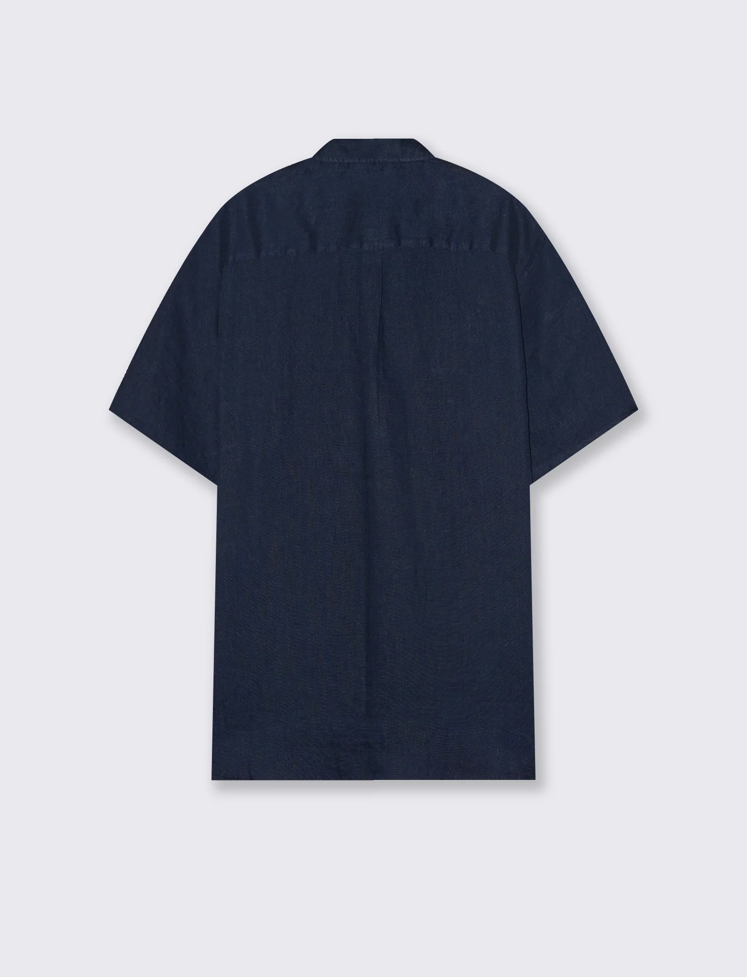 Camicia Lino Manica Corta Regular Fit - Blu - Image 2