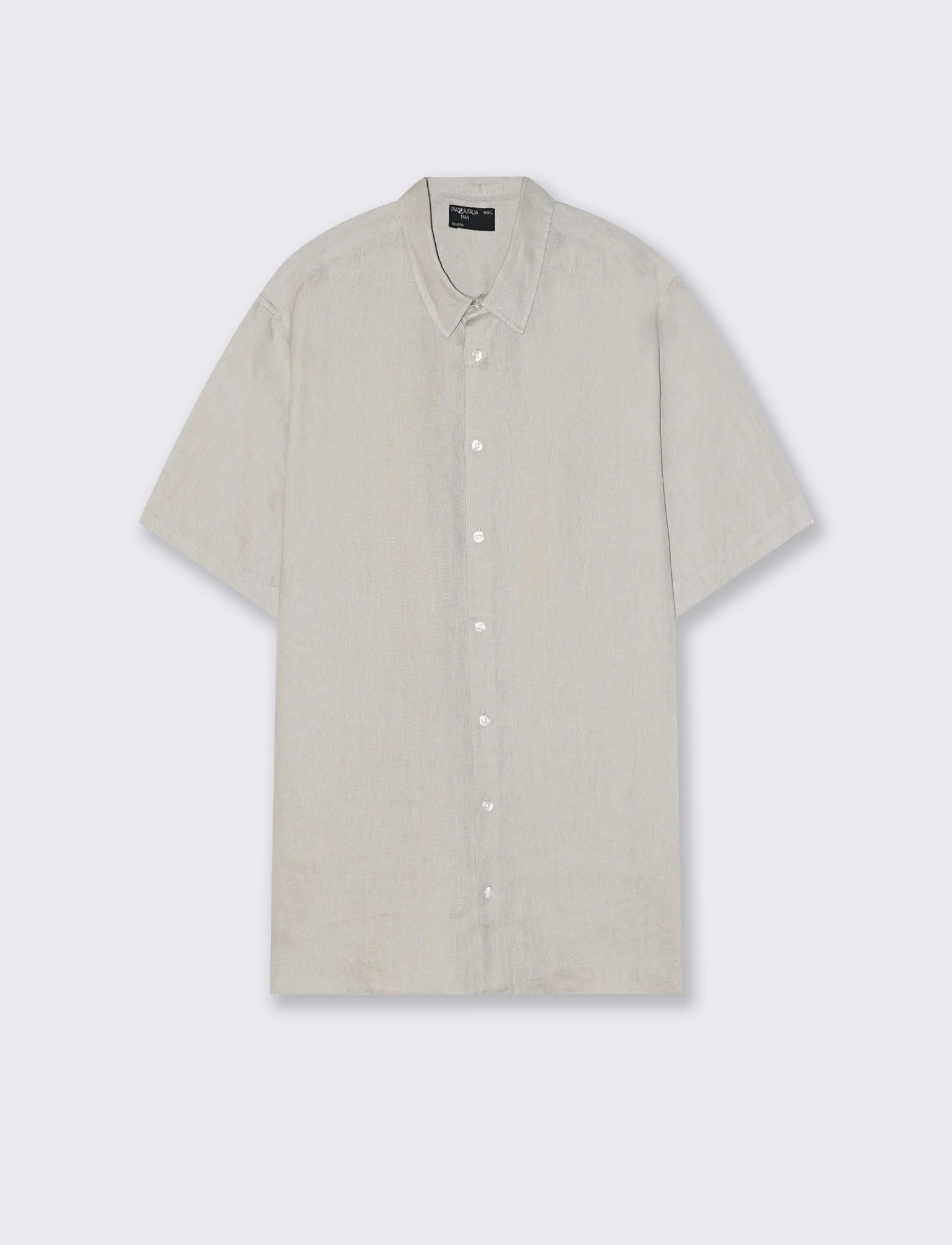 Camicia Lino Manica Corta Regular Fit - Sabbia