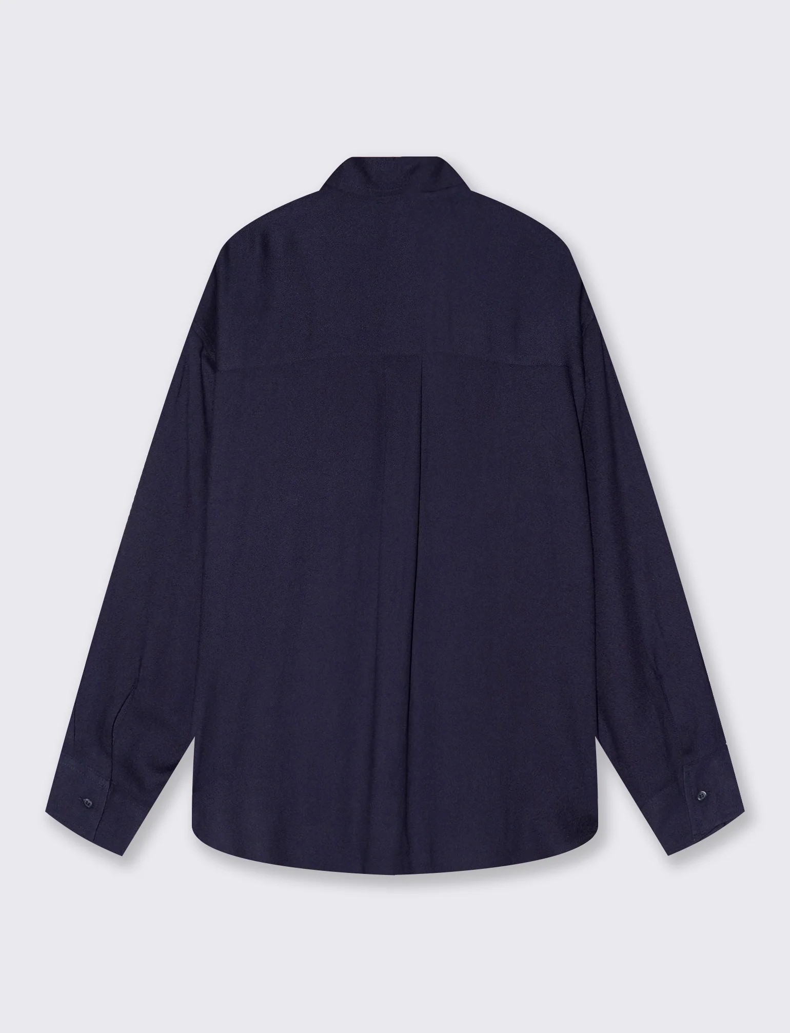 Camicia Lunga con Carre' sul Retro - Blu - Image 2