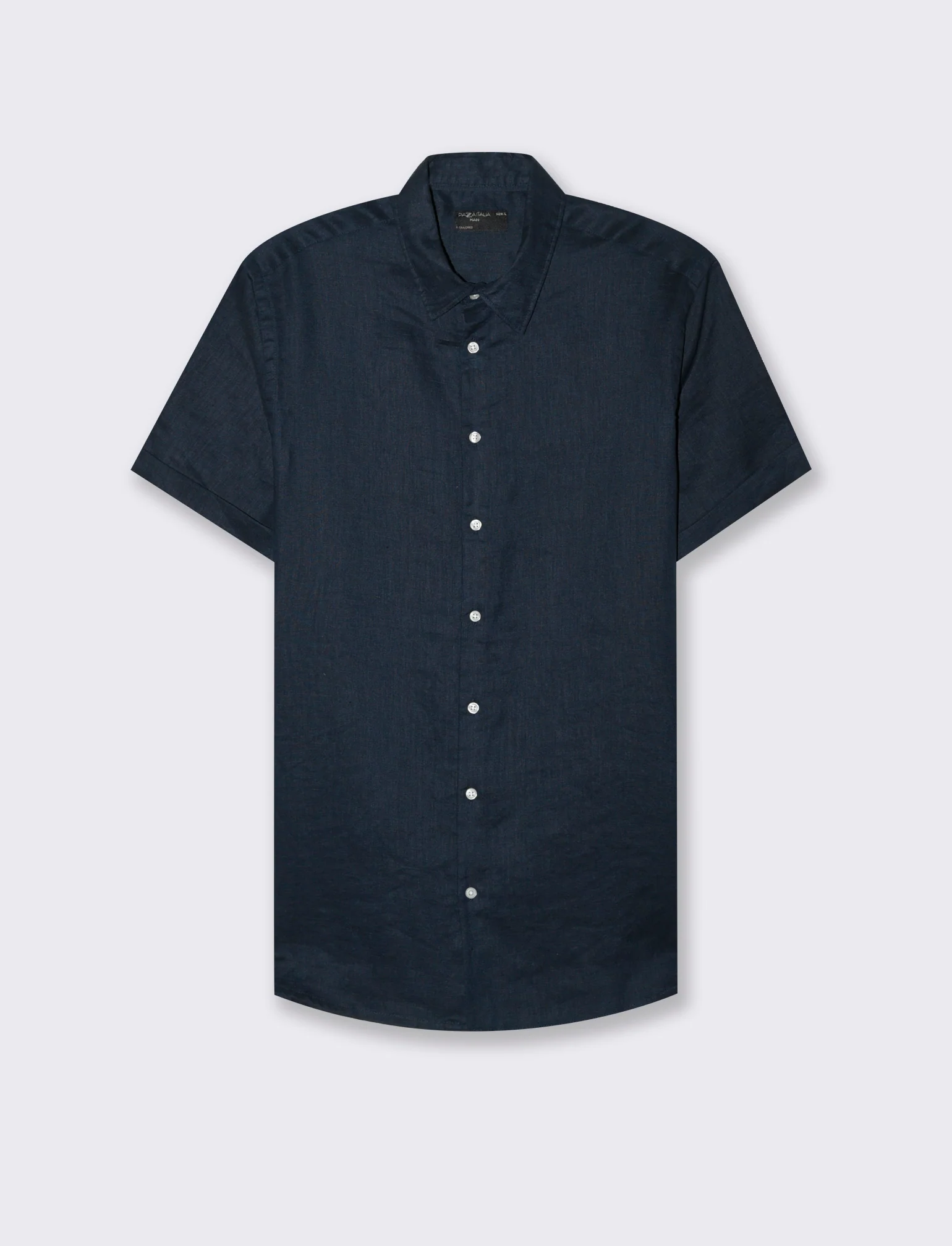 Camicia manica corta 100% lino da uomo - Blu - Image 4