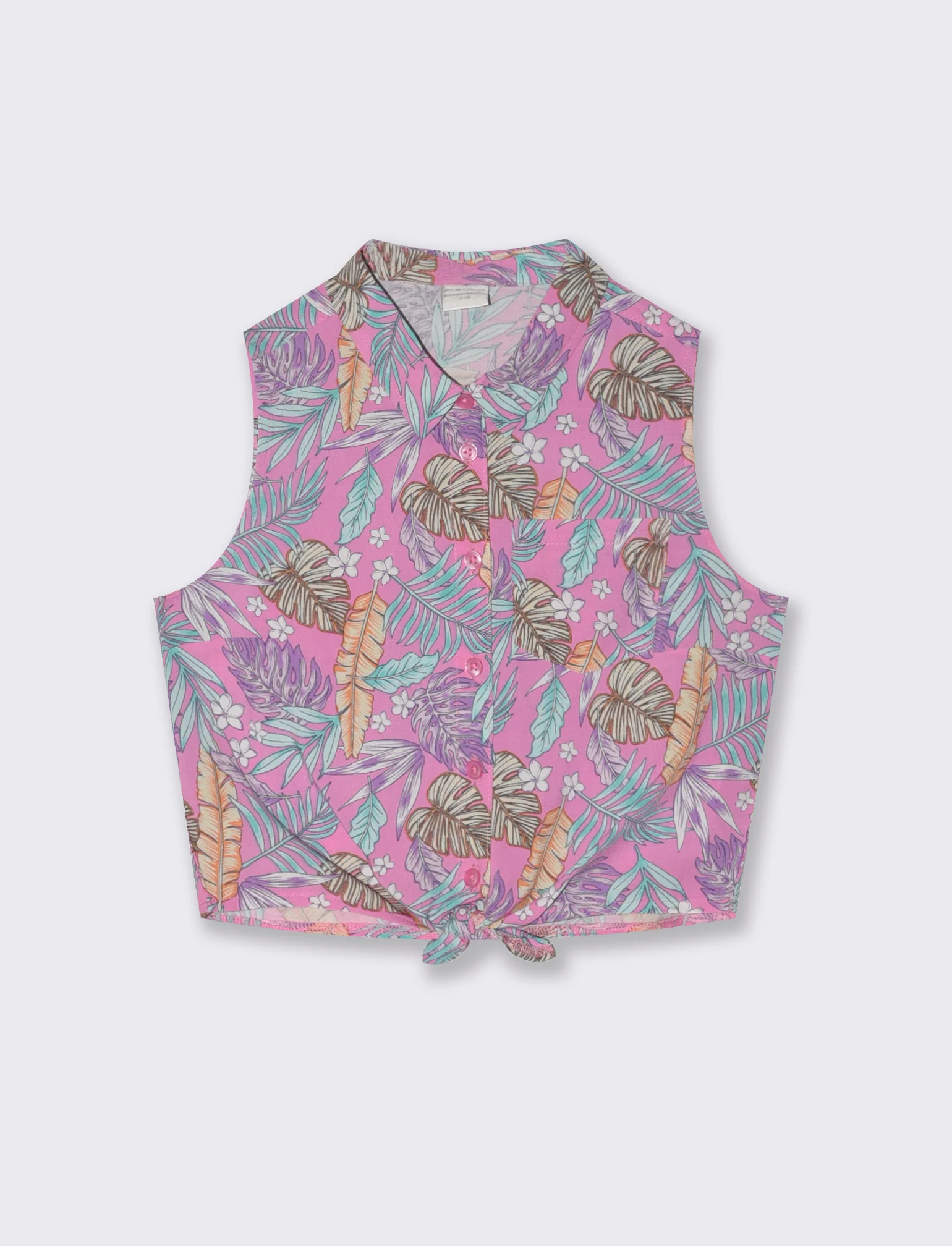 Camicia manica corta con fiocco da bambina - Fantasia - Image 4