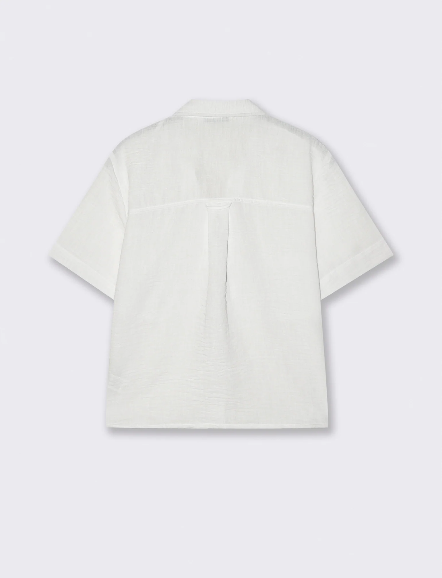Camicia Manica Corta con Tasche a Toppa - Bianco - Image 2