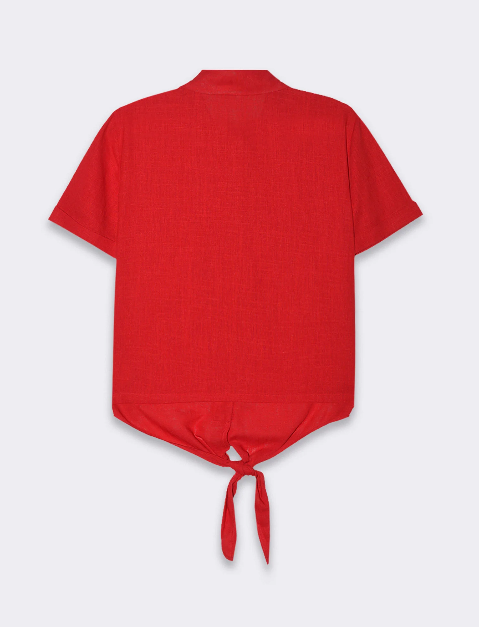 Camicia manica corta da donna - Rosso scarlatto - Image 2