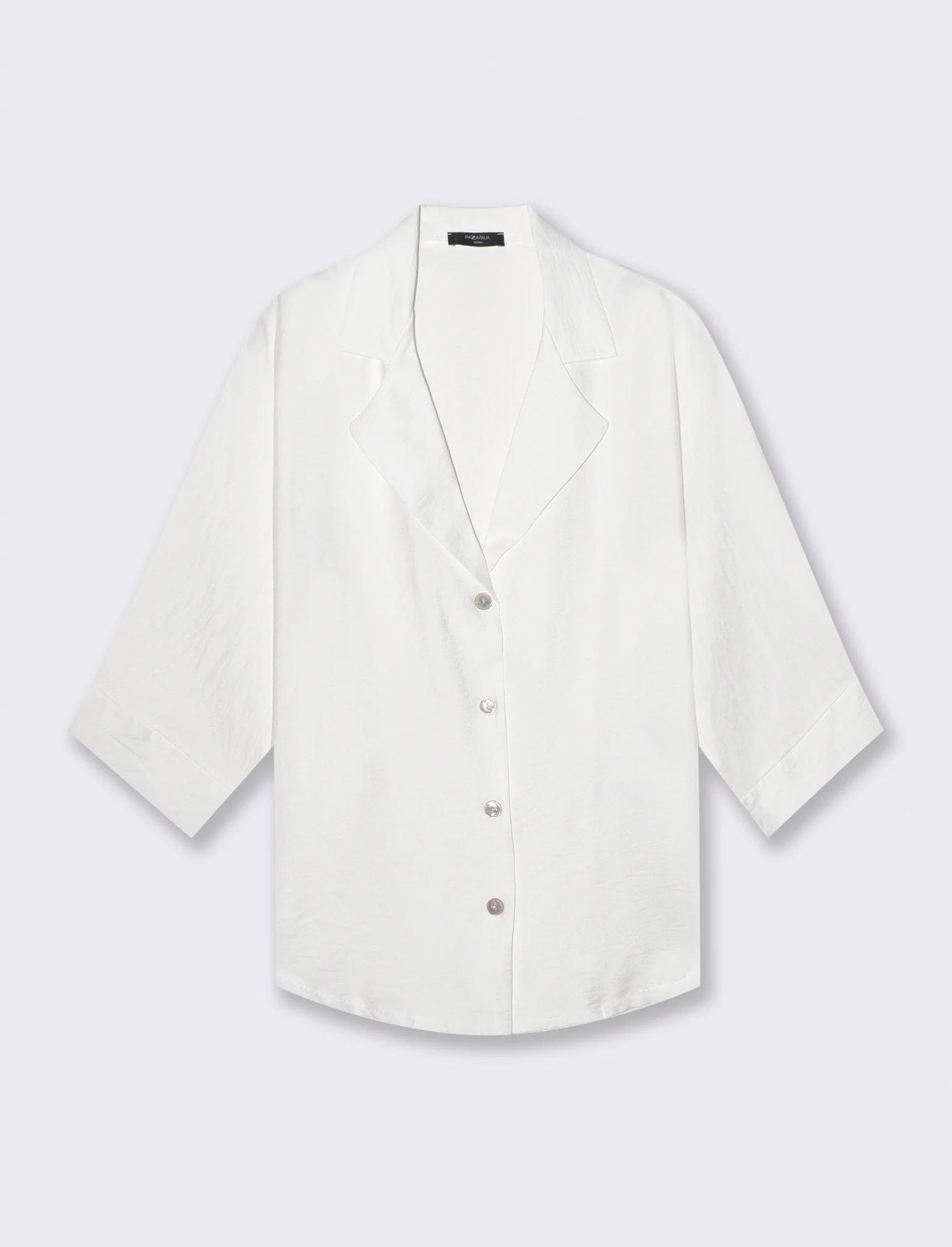 Camicia Manica Corto con Tasca - Bianco latte