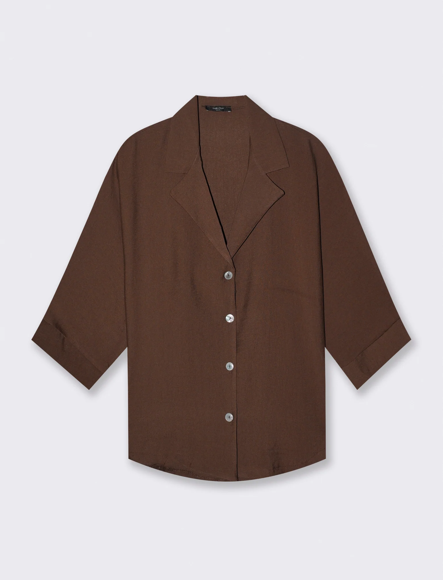 Camicia Manica Corto con Tasca - Moro