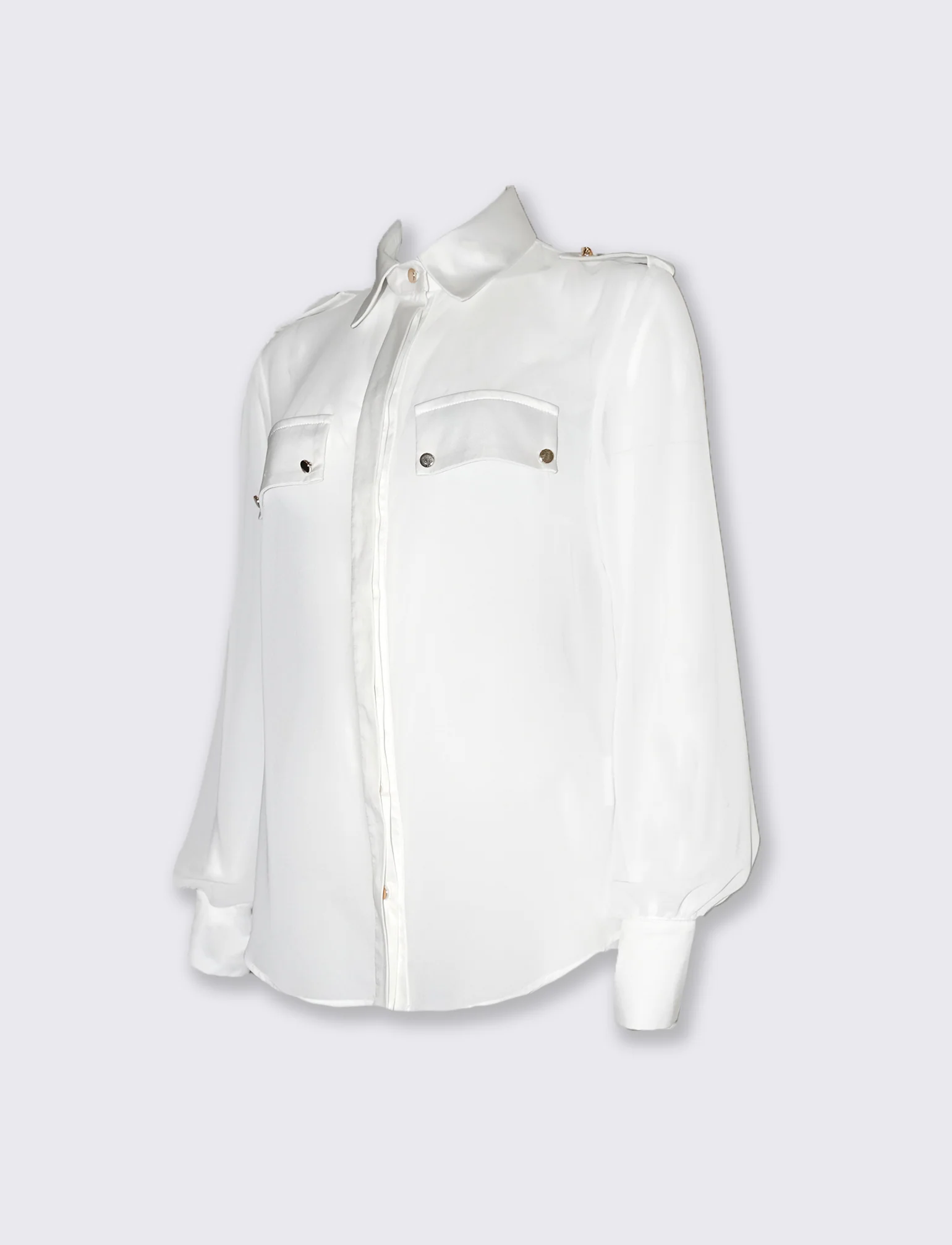 Camicia manica lunga con dettagli eleganti - Bianco latte - Image 4