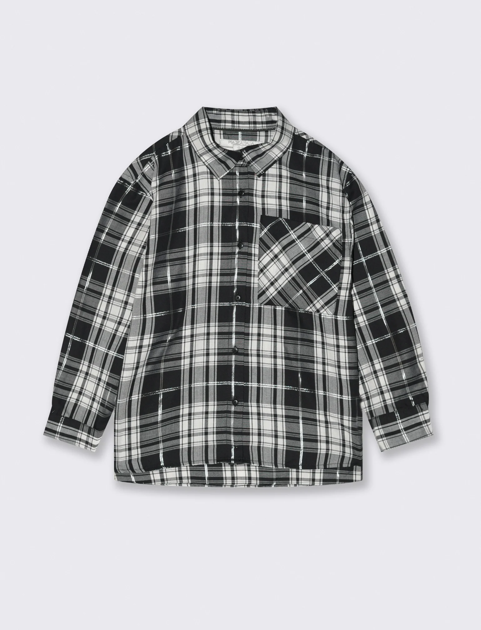 Camicia manica lunga con taschino. - Nero - Image 3