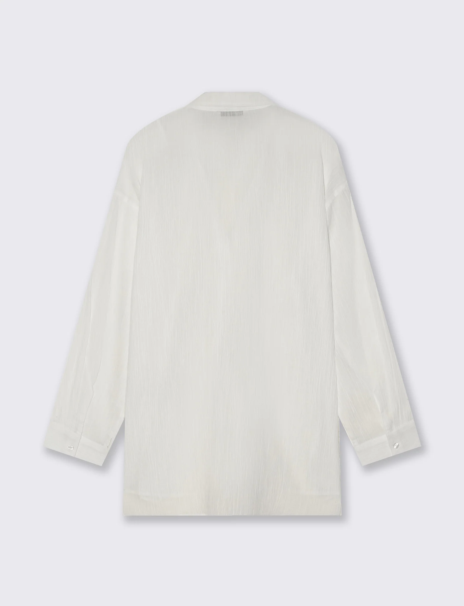 Camicia Manica Lunga Scollo a V Relaxed - Bianco - Image 2