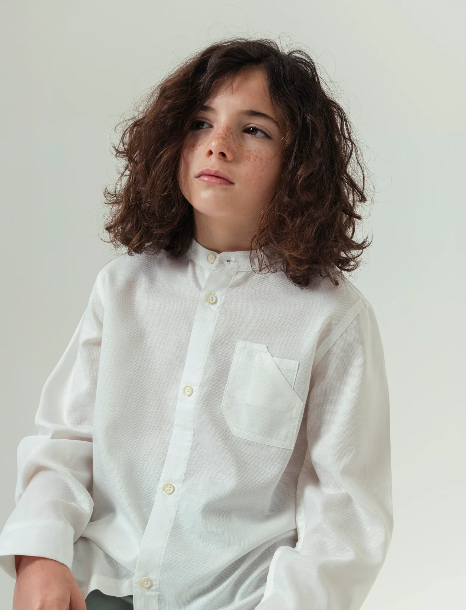 Camicia maniche lunghe da bambino - Bianco latte - Image 2