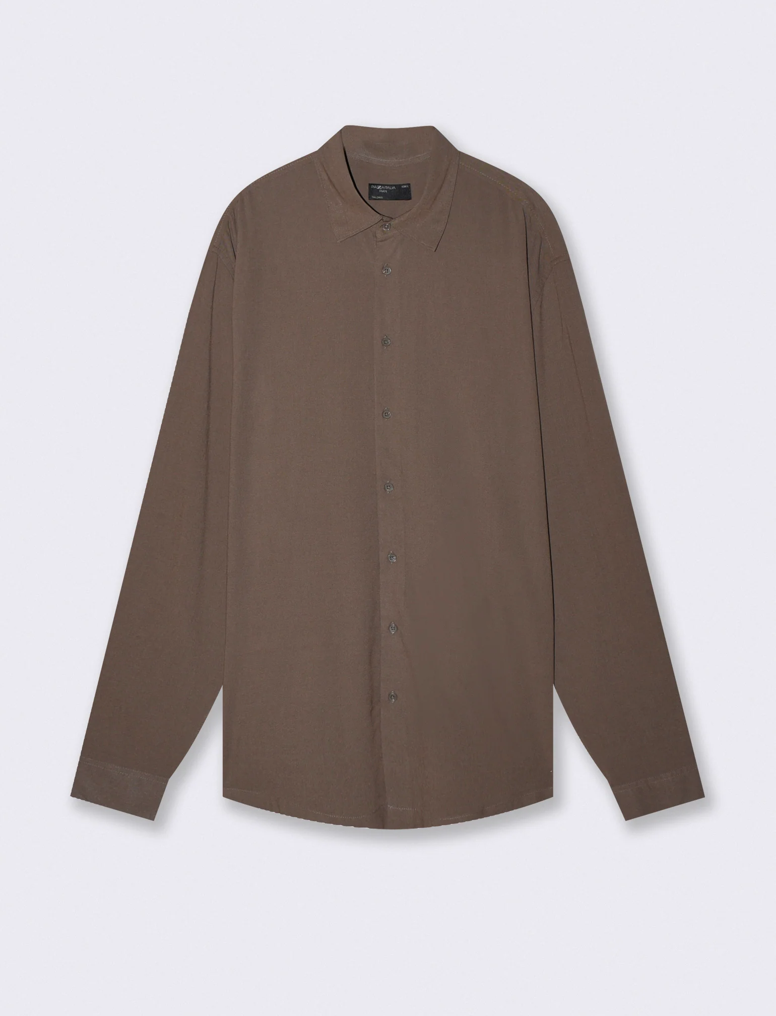 Camicia Melange Misto Viscosa Leggera - Grigio fango
