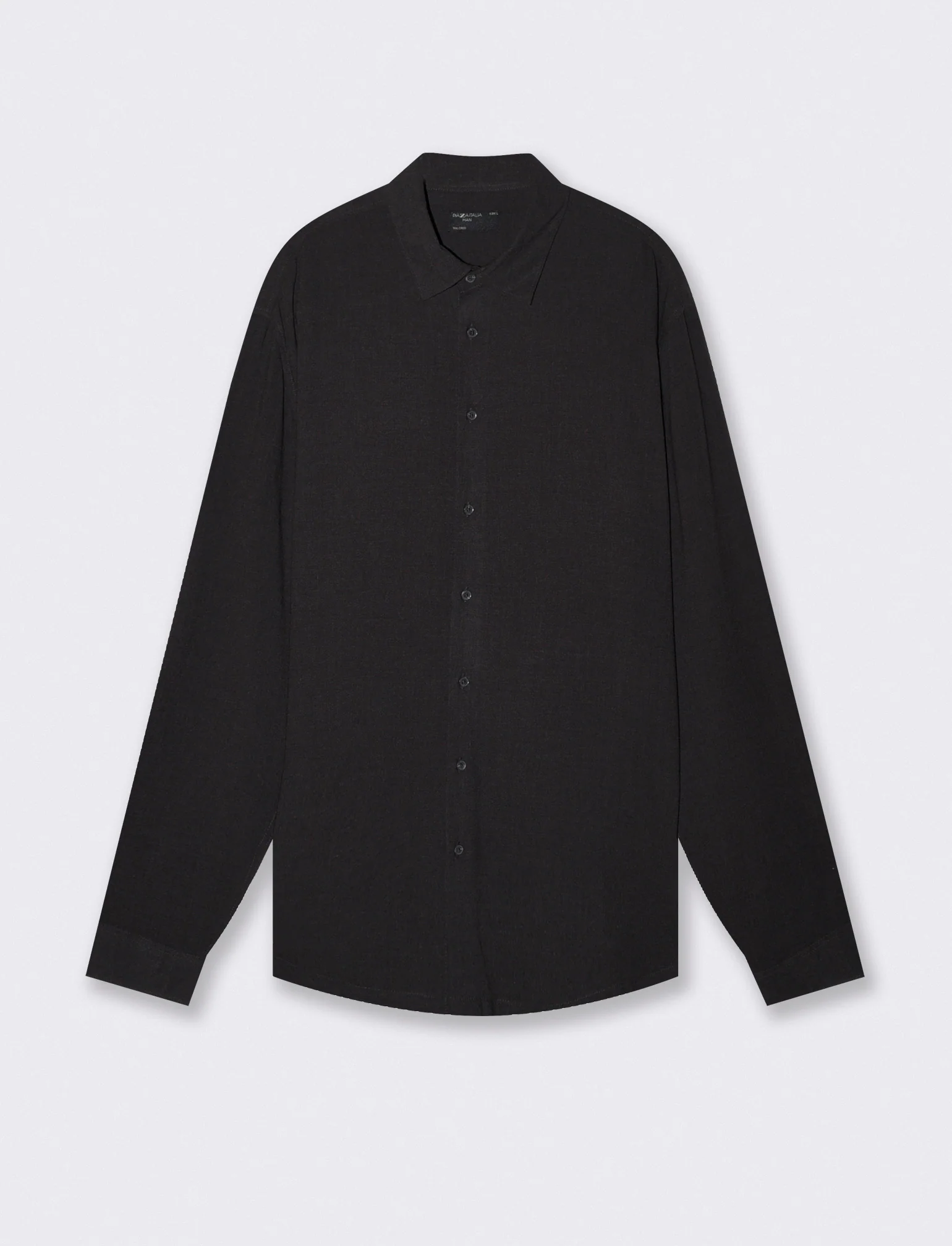 Camicia Melange Misto Viscosa Leggera - Nero