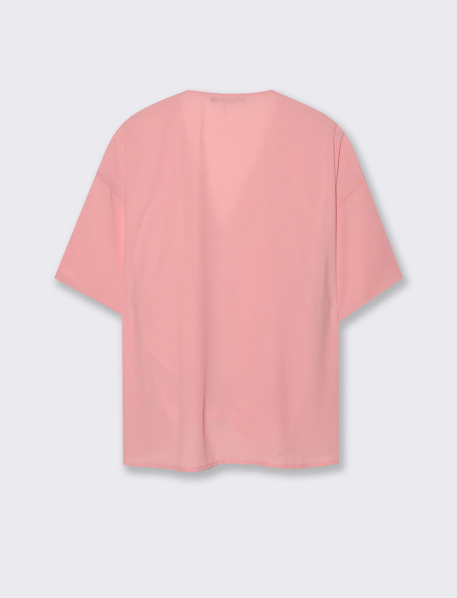 Camicia mezza manica con scollo aperto - Rosa - Image 3