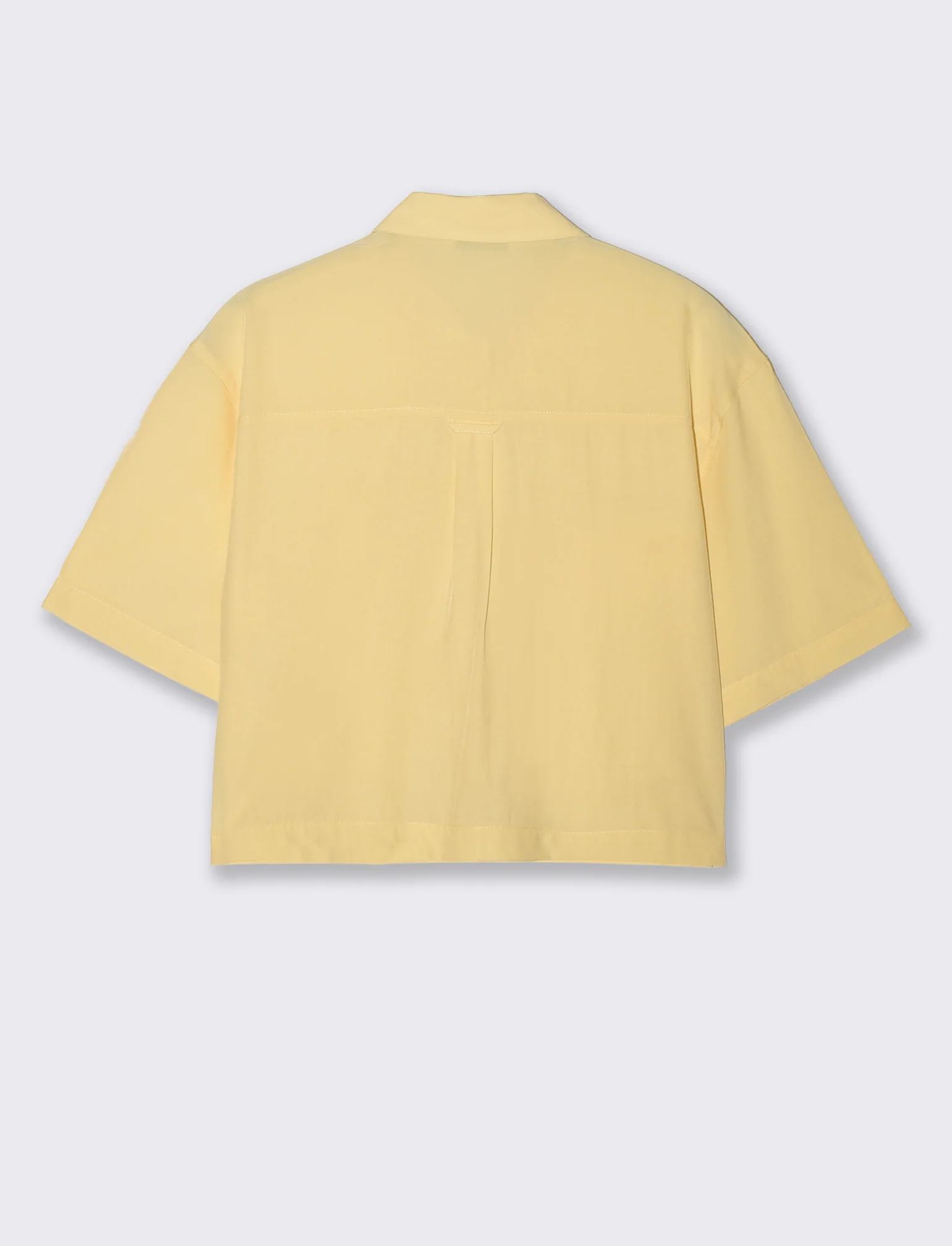 Camicia Mezza Manica con Tasche a Toppa - Giallo pastello - Image 2