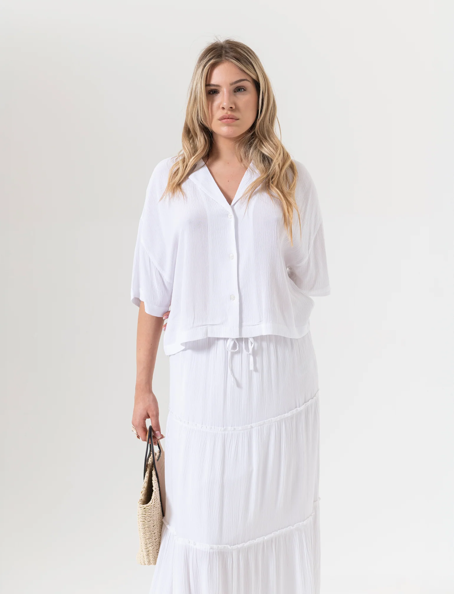 Camicia mezza manica da donna - Bianco - Image 3