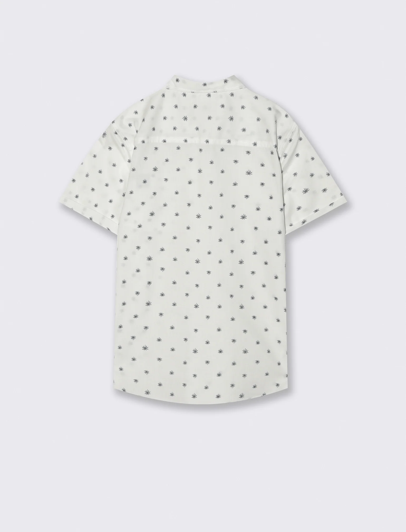 Camicia mezza manica micro-stampa cotone - Bianco - Image 2