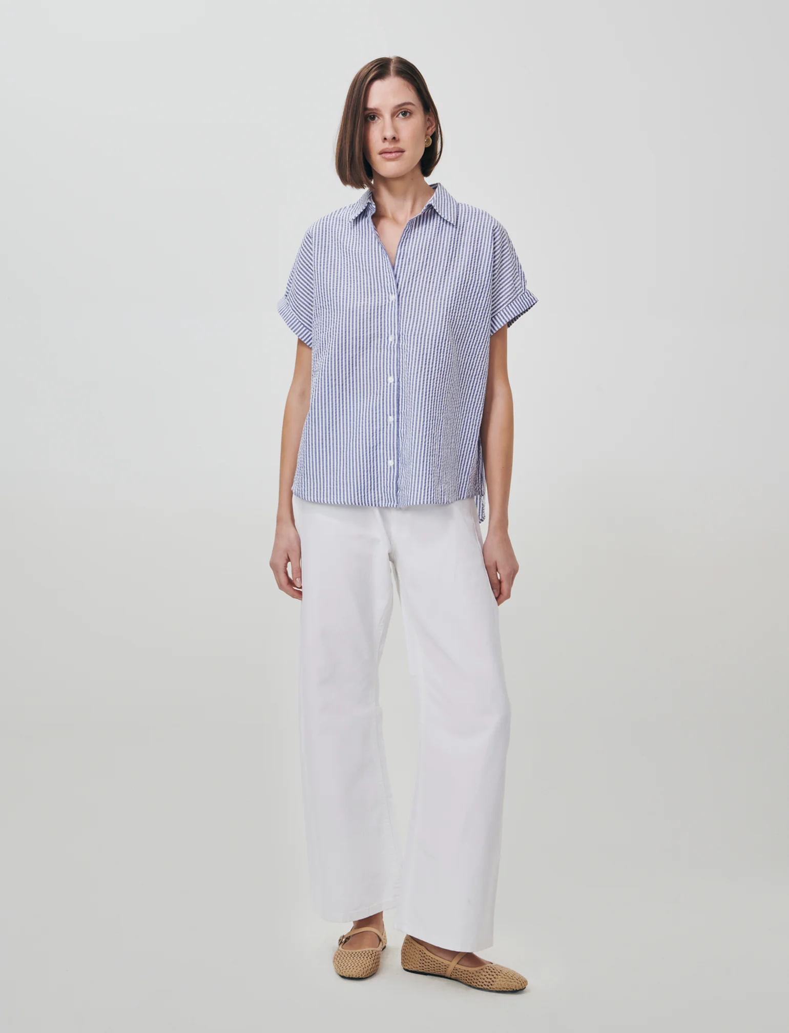 Camicia Mezza Manica Scollo a V - var 1