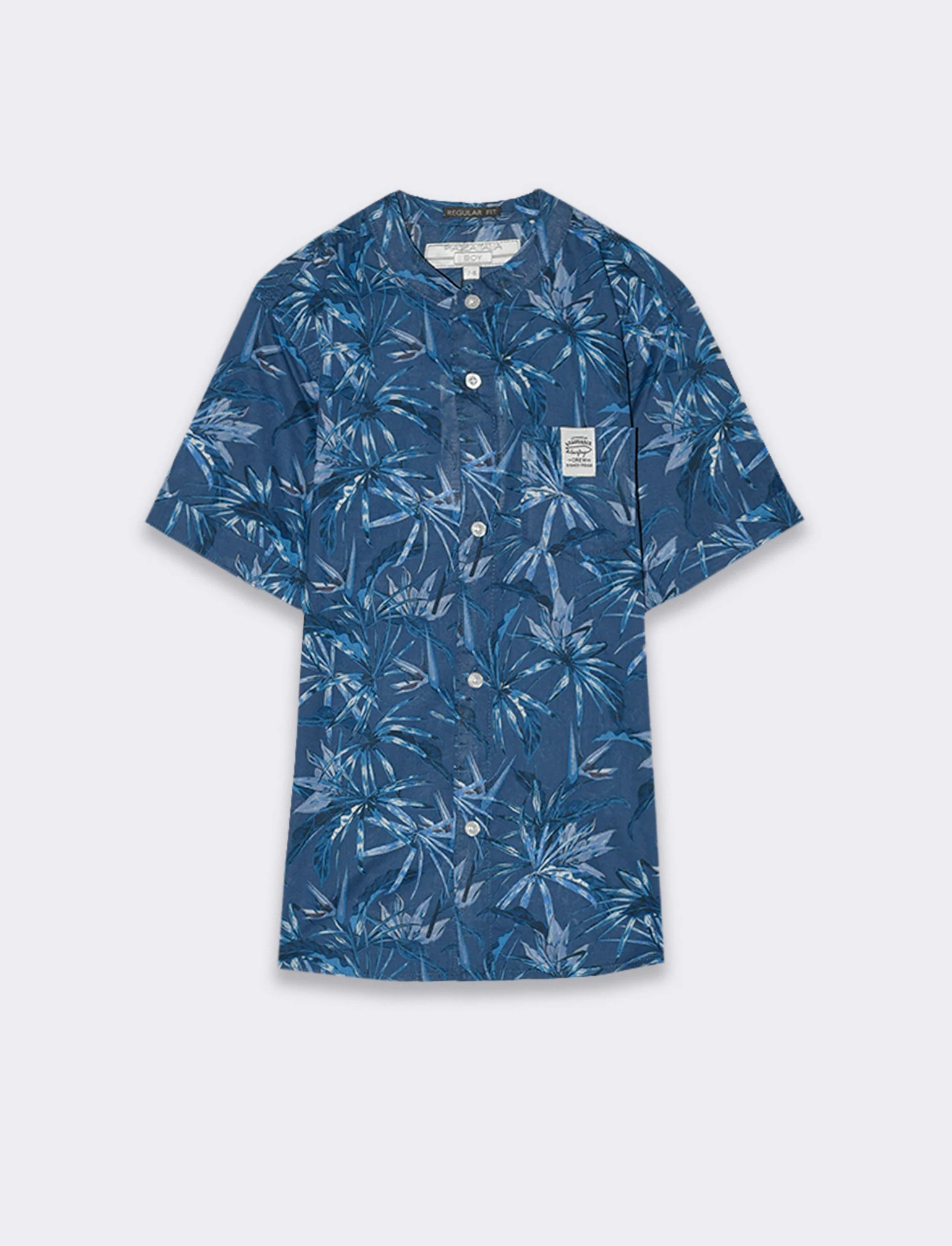 Camicia mezza manica stampata da bambino - Blu cobalto - Image 3